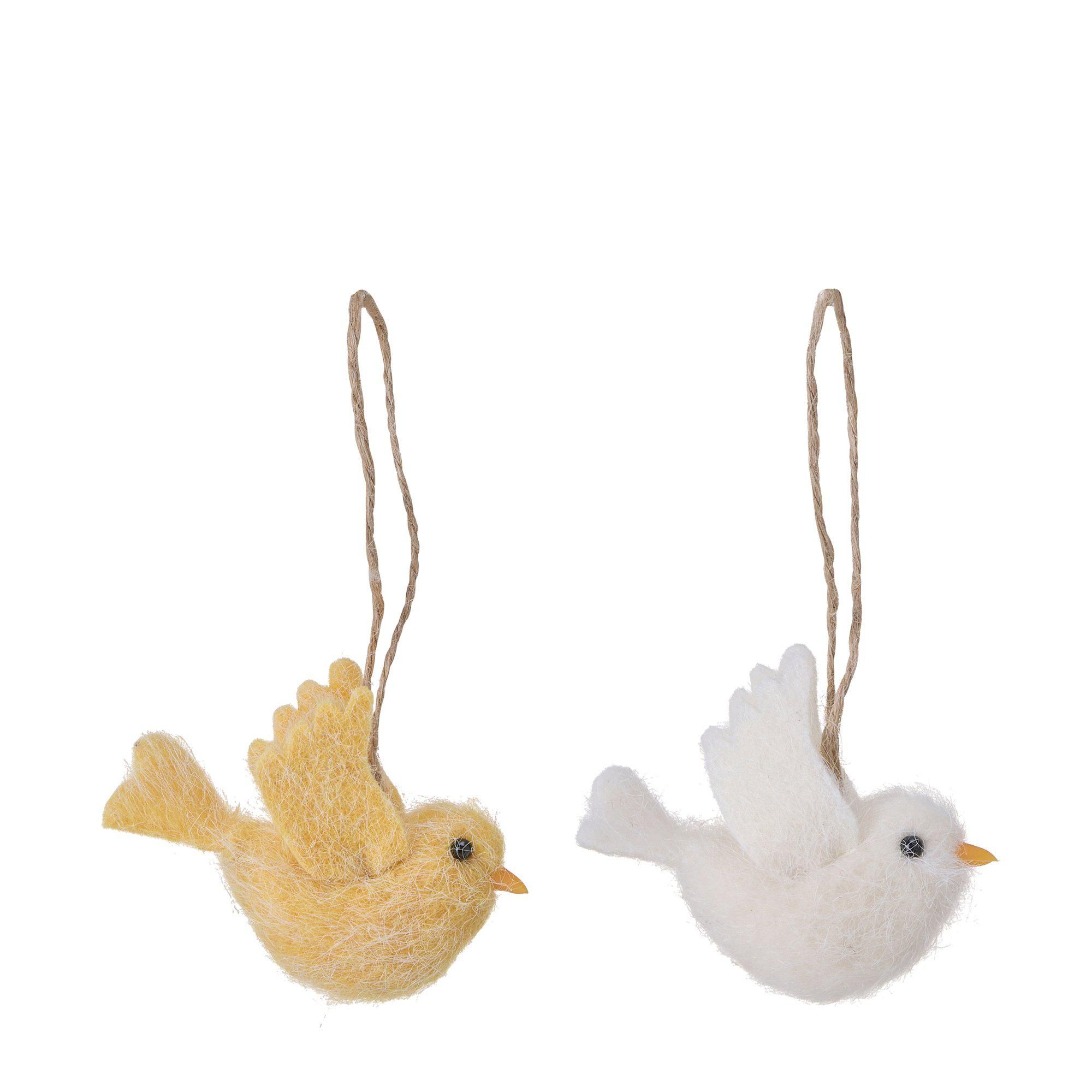 BIRD Deco Mix Yellow, White - Yellow/White - 8x3x6cm