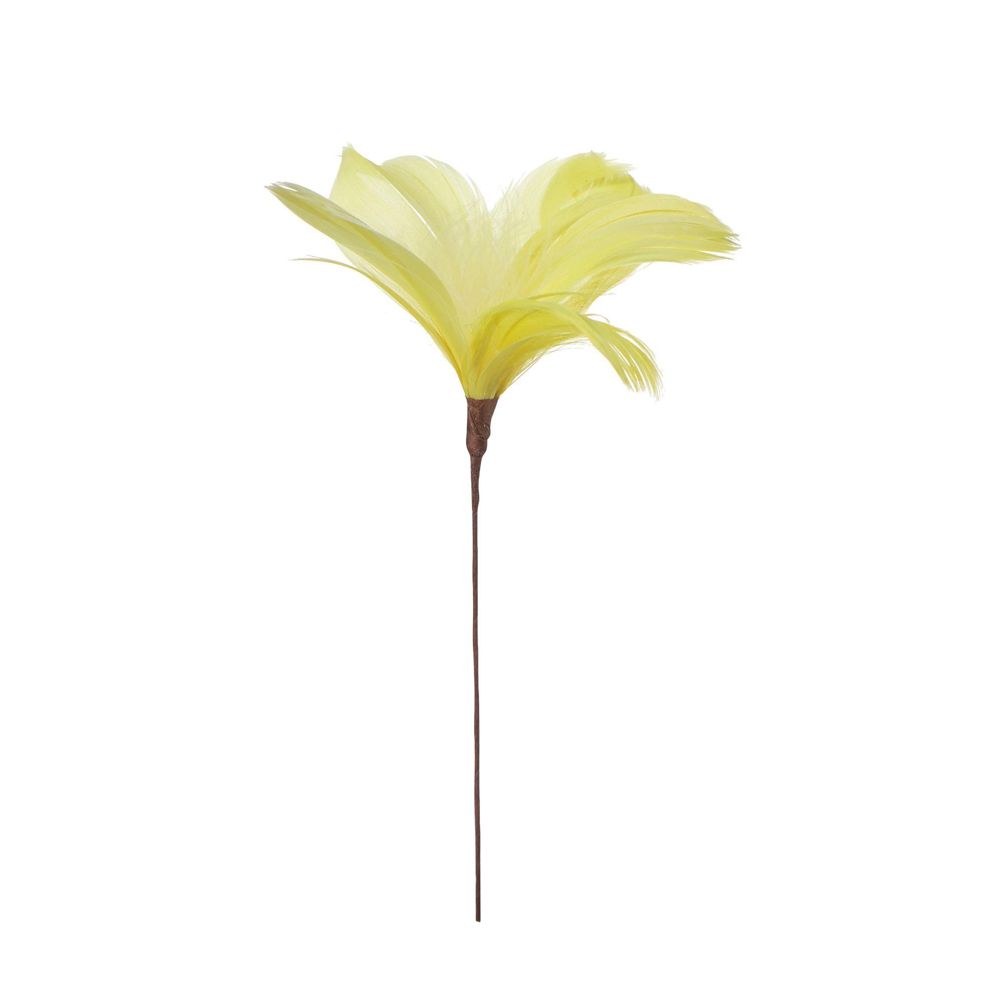 FEATHER w. thread Yellow - Yellow - 8x12 cm