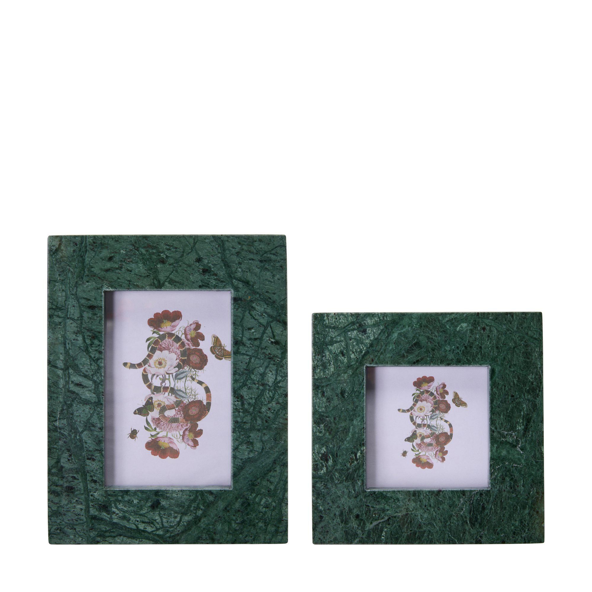 PHOTO FRAME S/2 Green - Green - 17x2x22 17x2x17cm