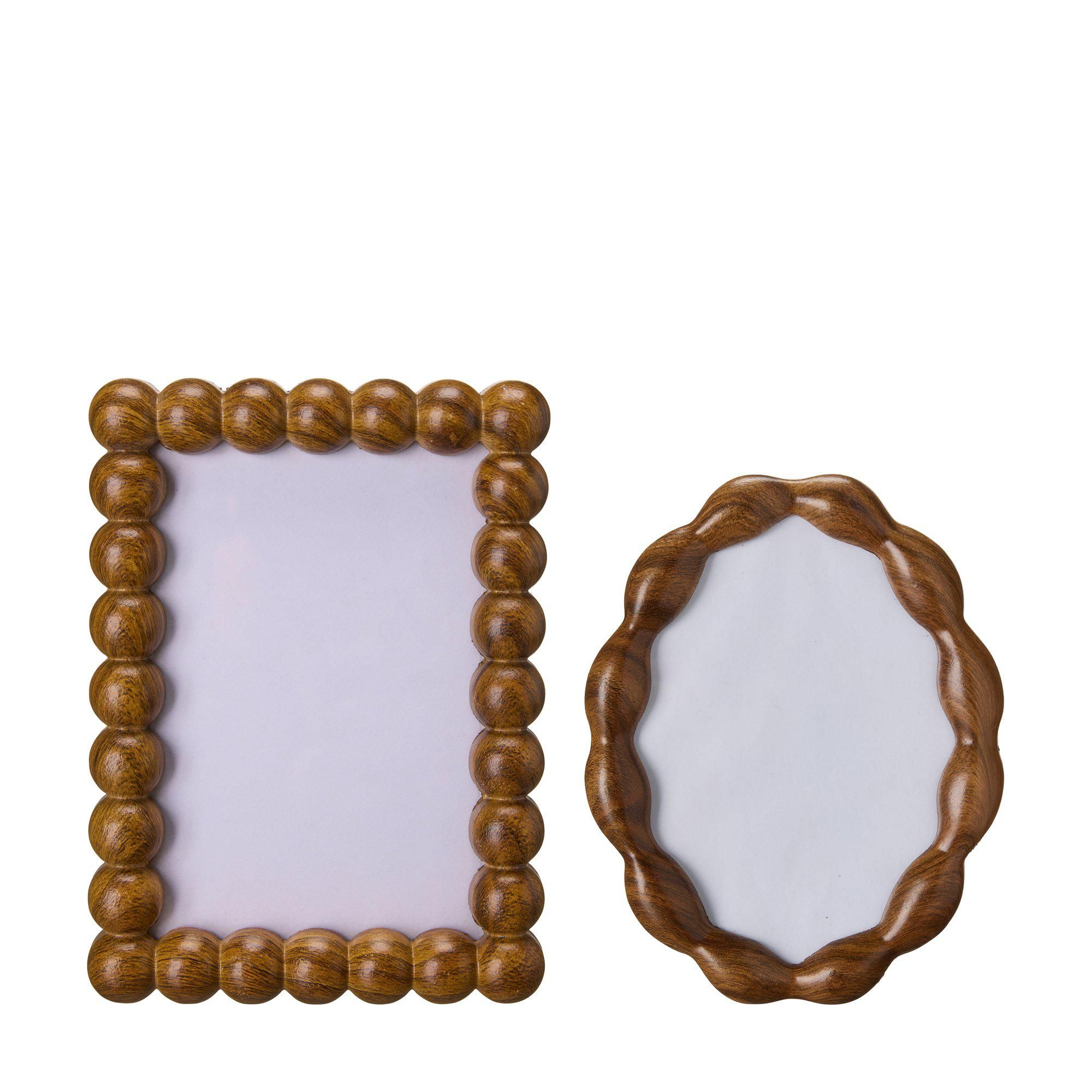 PHOTO FRAME S/2 Dark Brown - Dark Brown - 16x2x20 13x2x17cm