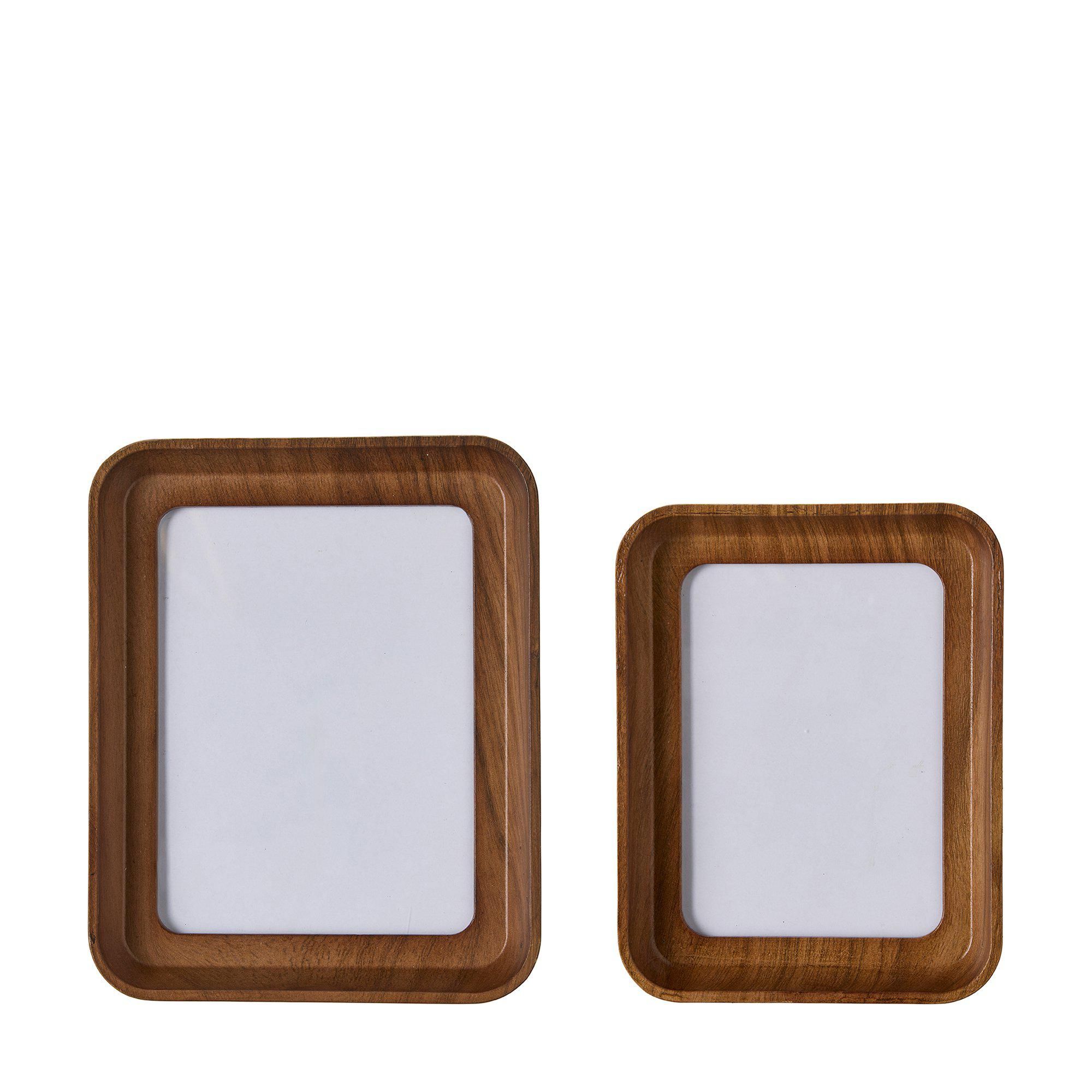 PHOTO FRAME S/2 Darkbrown - Darkbrown - 19x3x24 17x3x21cm
