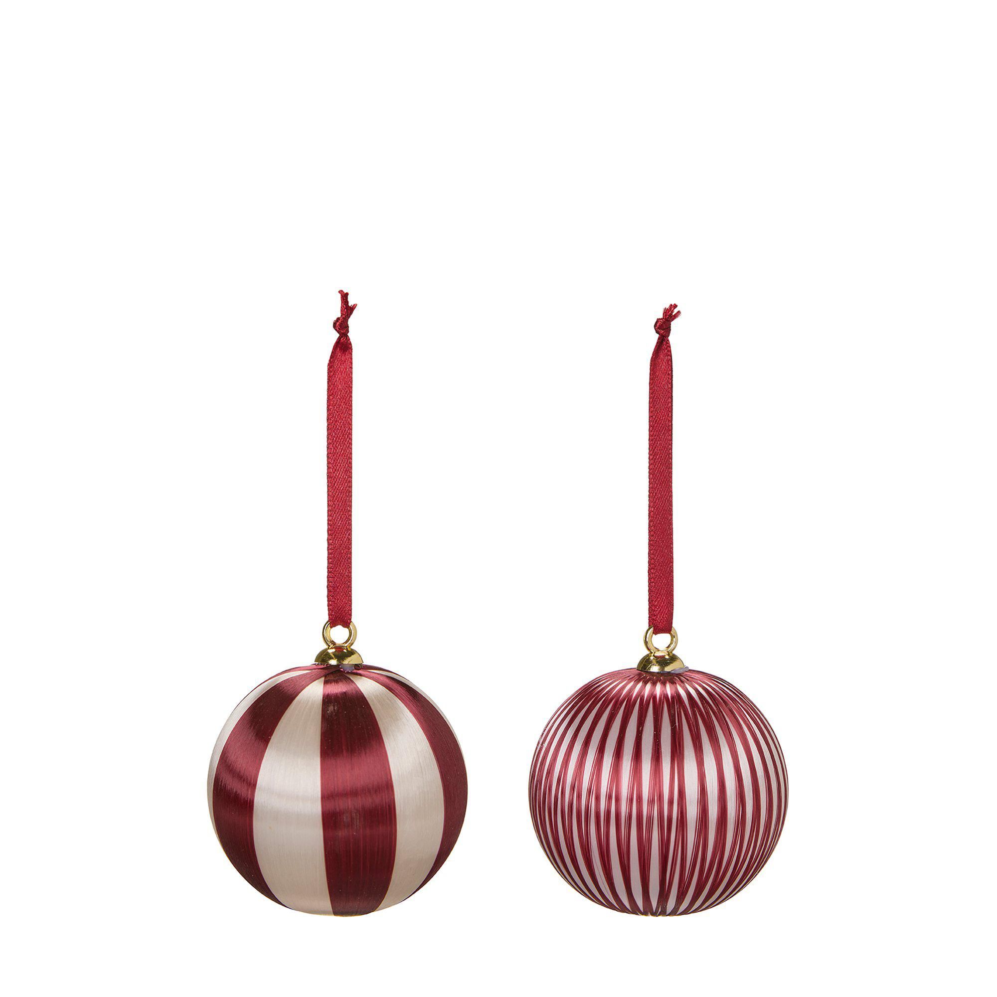 LUSTRE Ornament Mix White/Burgundy - White/Burgundy - 8 cm