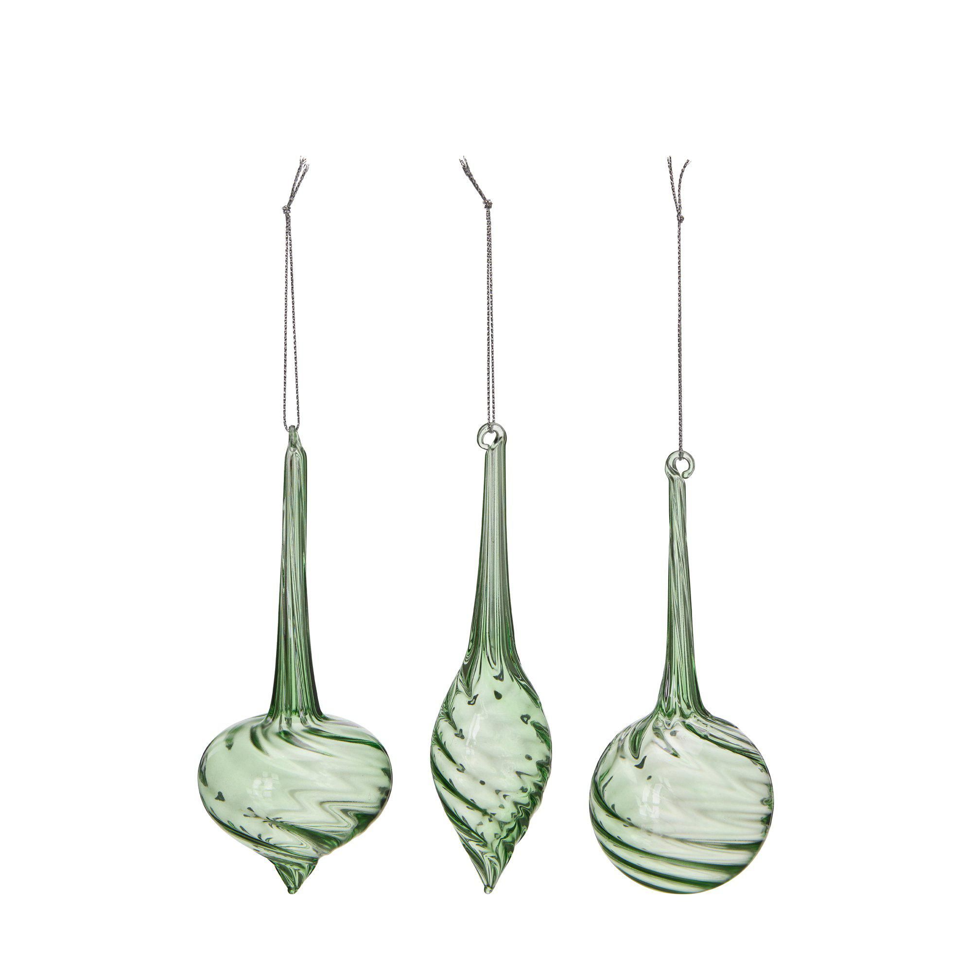 SWIRL Ornament Mix Green - Green - 6x15 4x14 6x14  cm