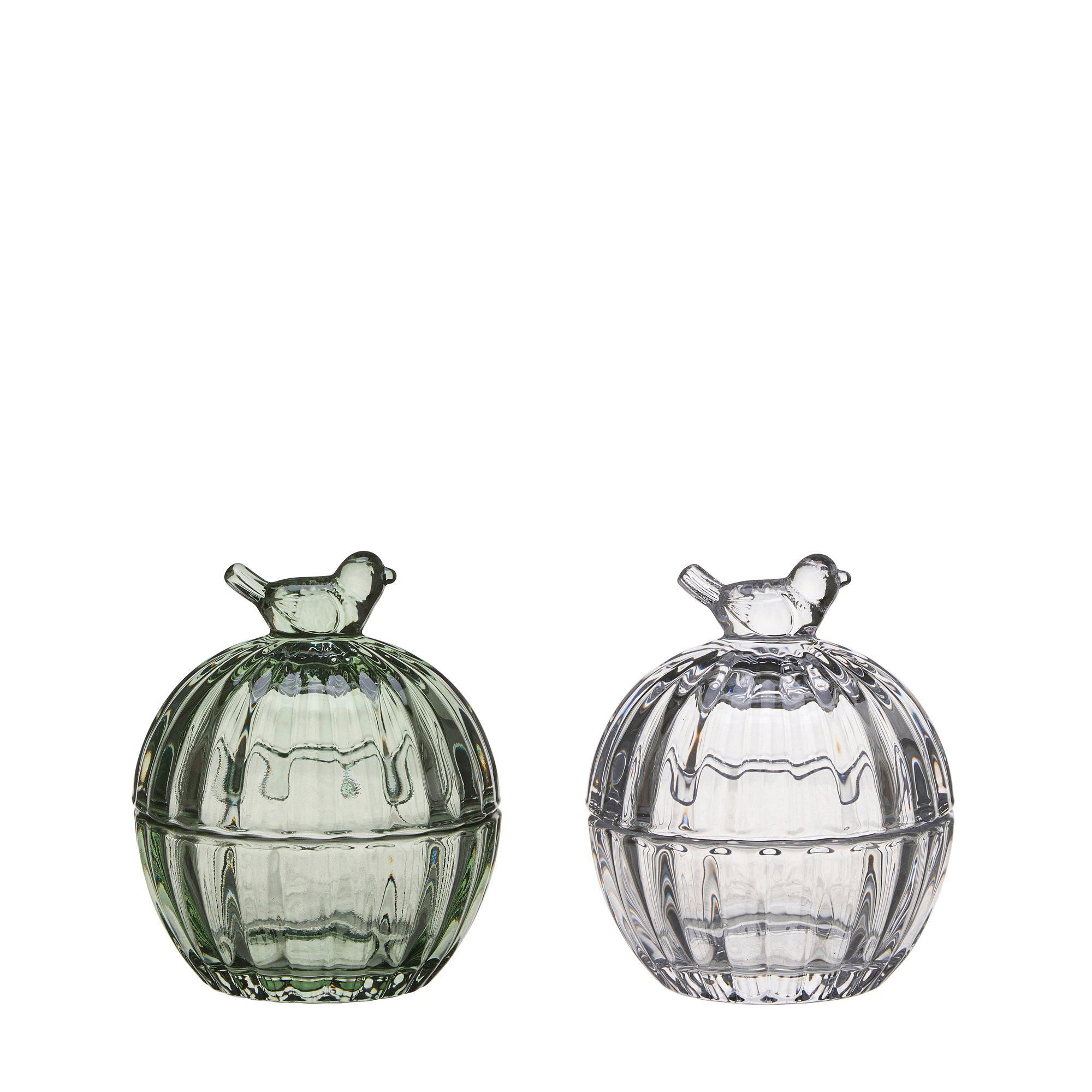 BIRD Glass Box Mix Clear, Green - Clear/Green - 8x9cm