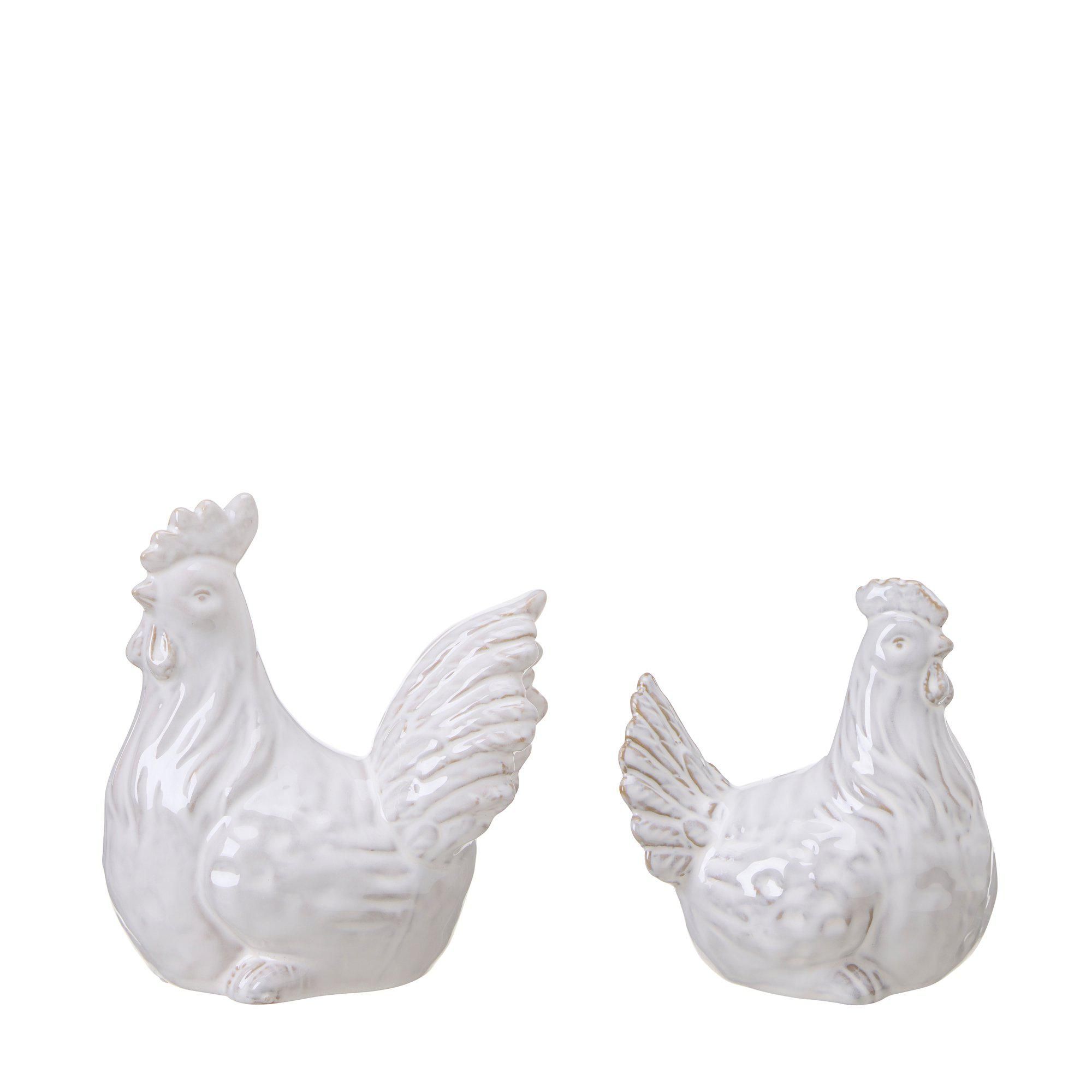 ROOSTER & HEN S/2 Offwhite - Offwhite - 17x11x17 14x9x15cm