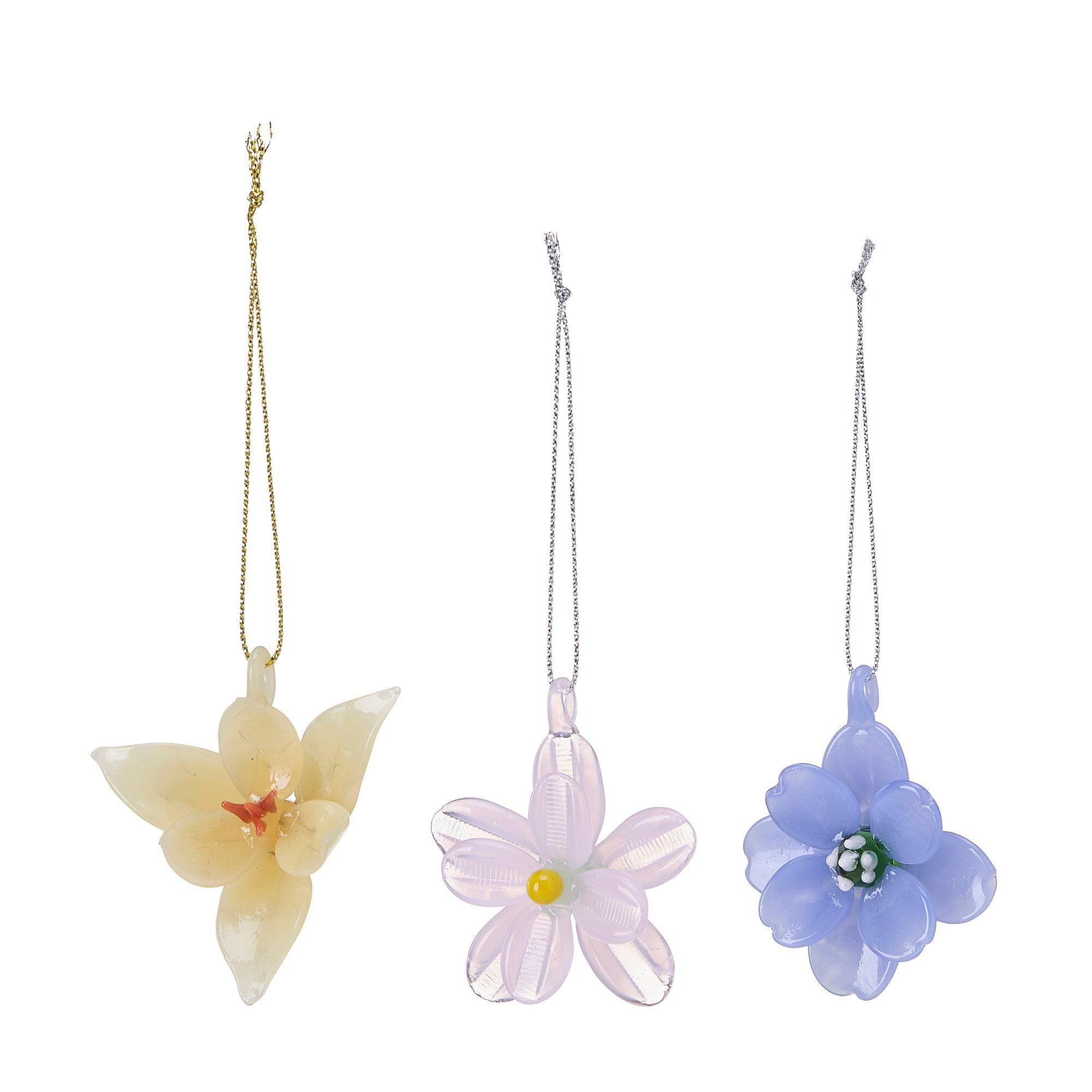 FLOWER Ornament Mix Yellow, Pink, Blue - Yellow, Pink, Blue - 4x4cm