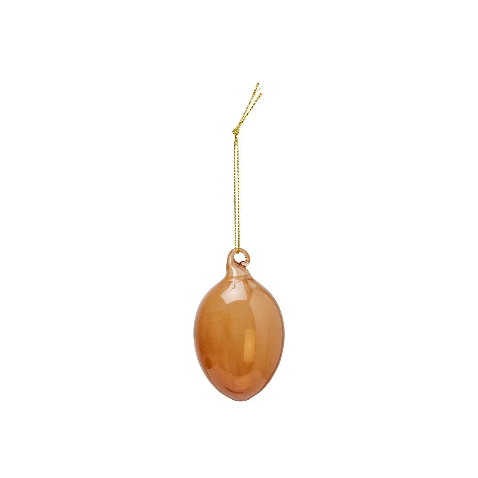 GLASS EGG in Box Brown - Brown - 15x11x7cm