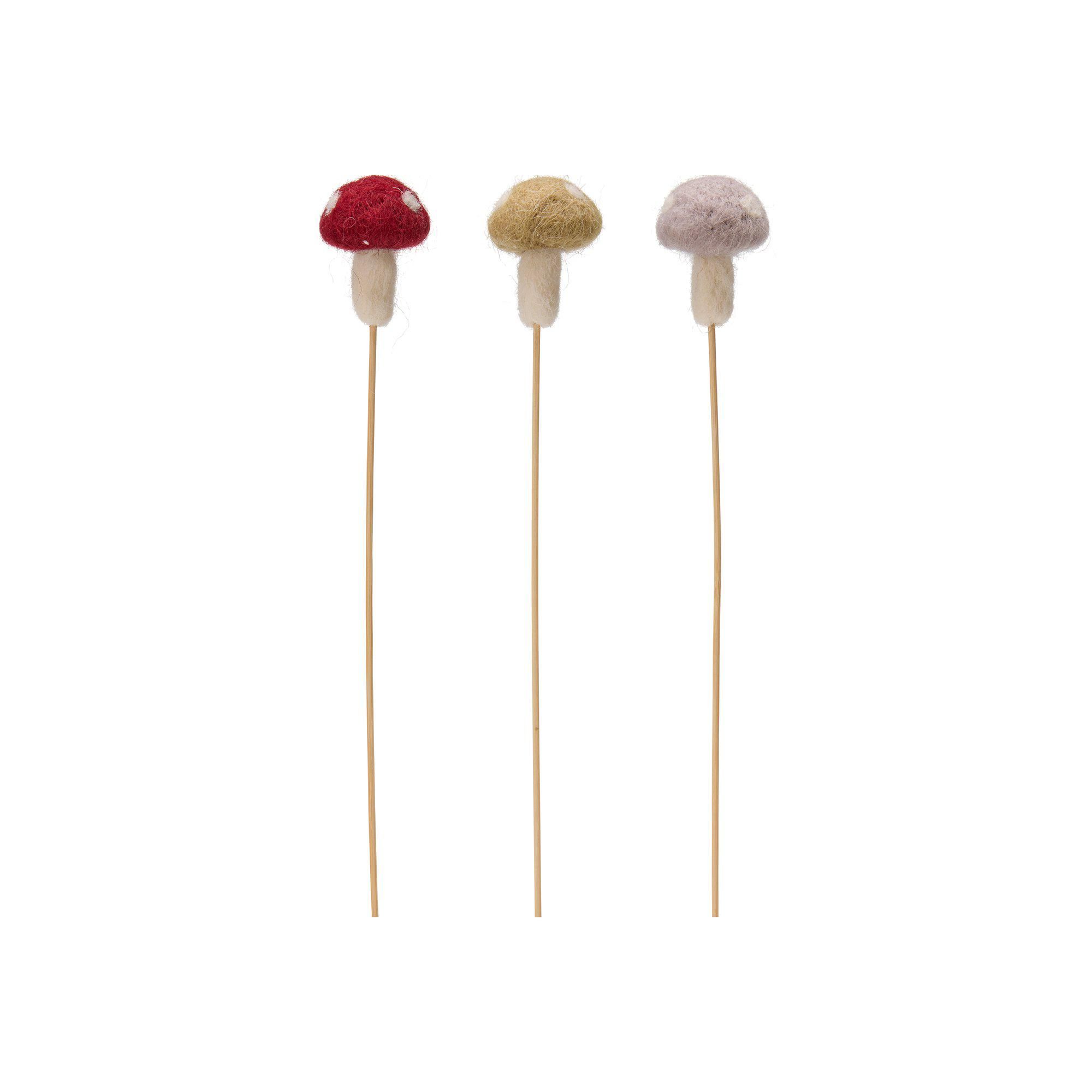 MUSHROOM Sticks Mix Red, Beige, Grey - Red, Beige, Grey - 3x5+20 cm