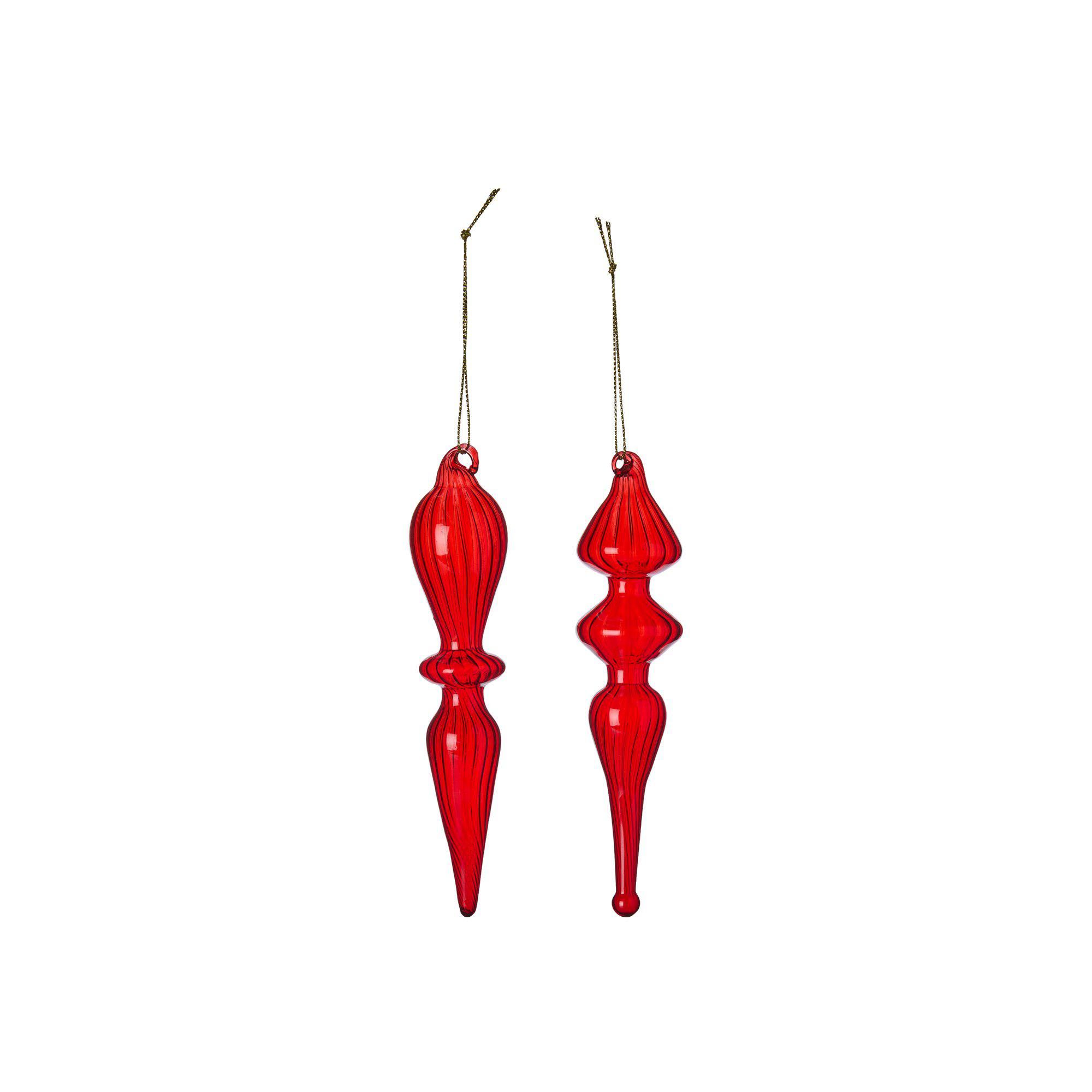 ICE Ornament Mix Red - Red - 3x16 4x15 cm