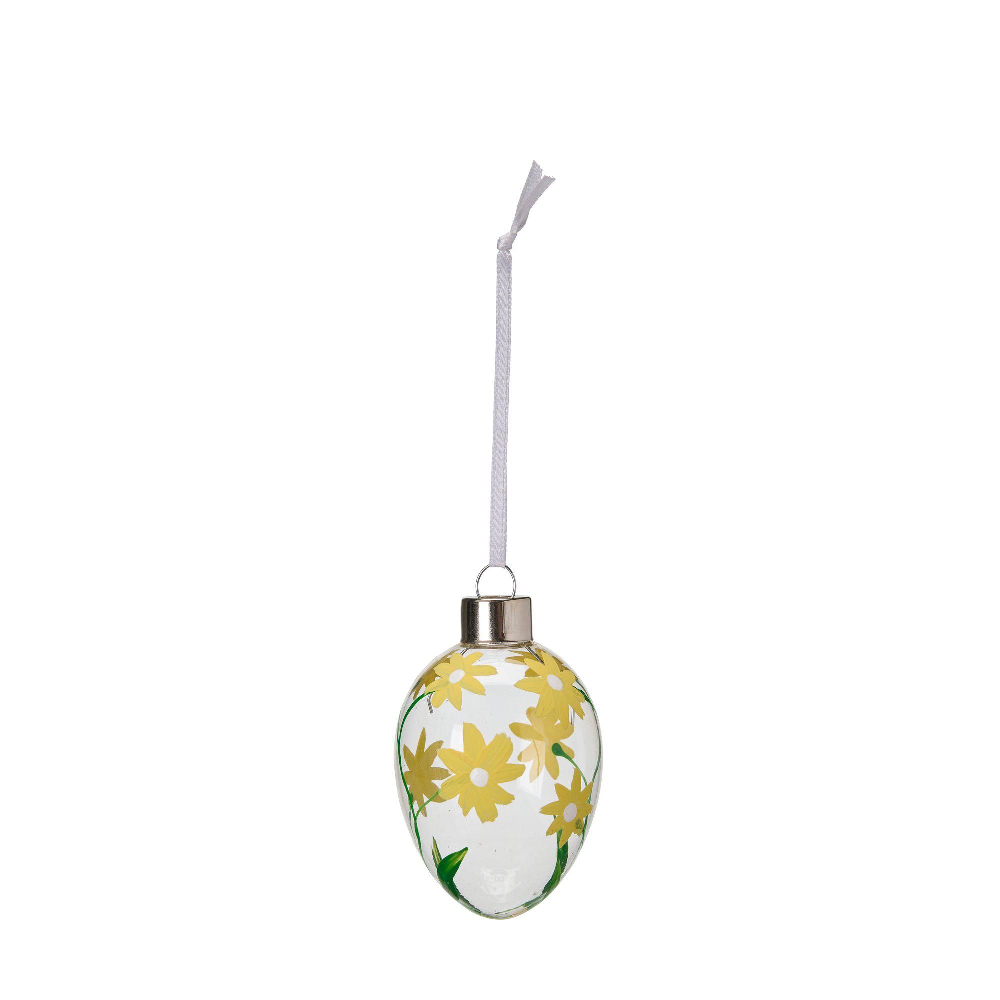 GLASÄGG Blomma i Box Klar/Gul - Klar/Gul - 16x15x5cm