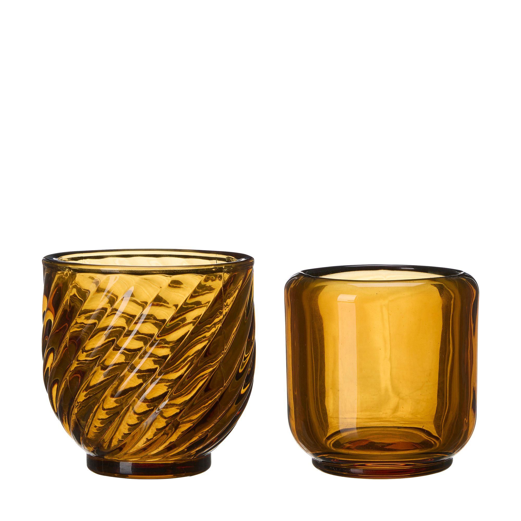CERES Candle holder Amber - Amber - 9x9 8x8cm