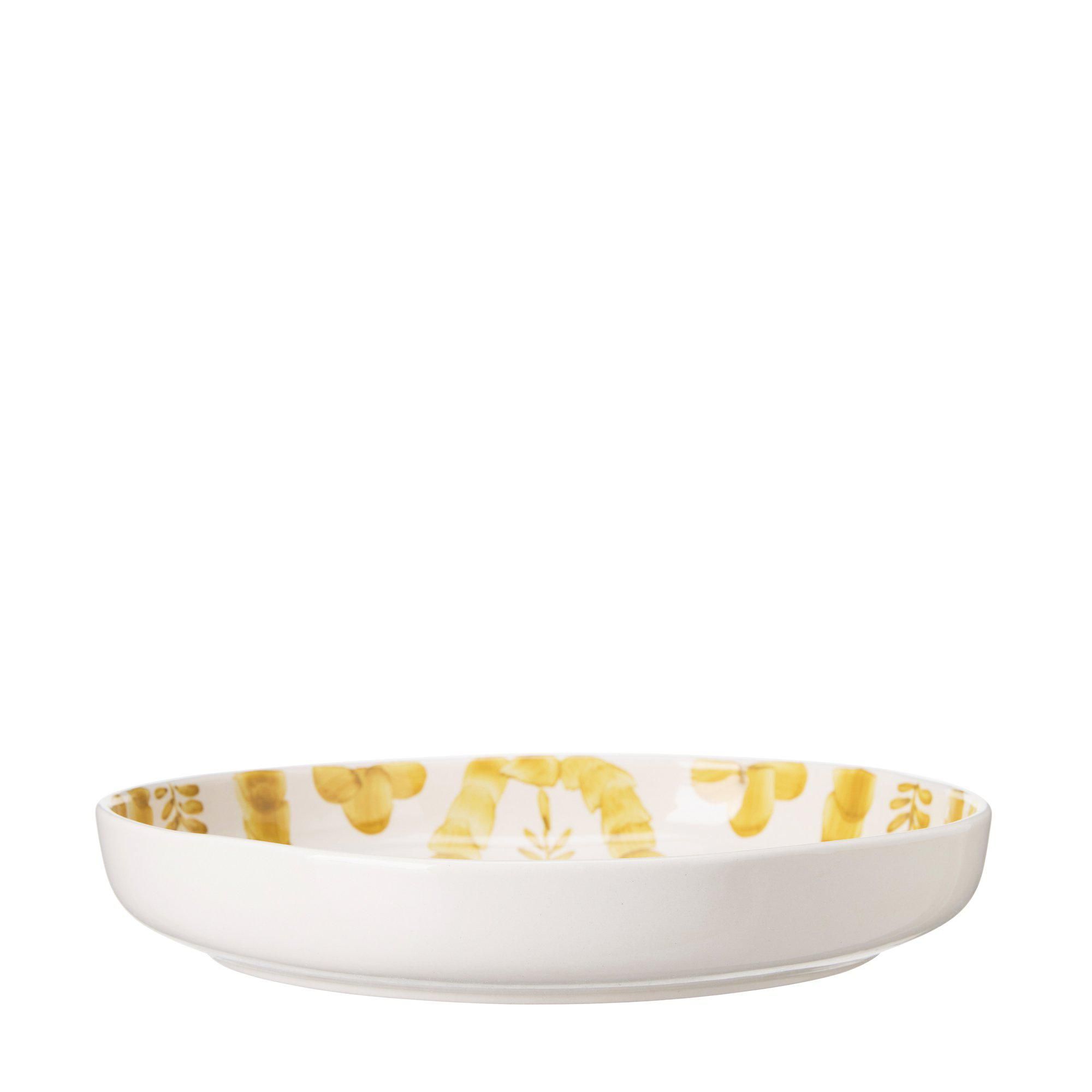 BRITTA Plate White/Yellow - White/Yellow - 34x6cm