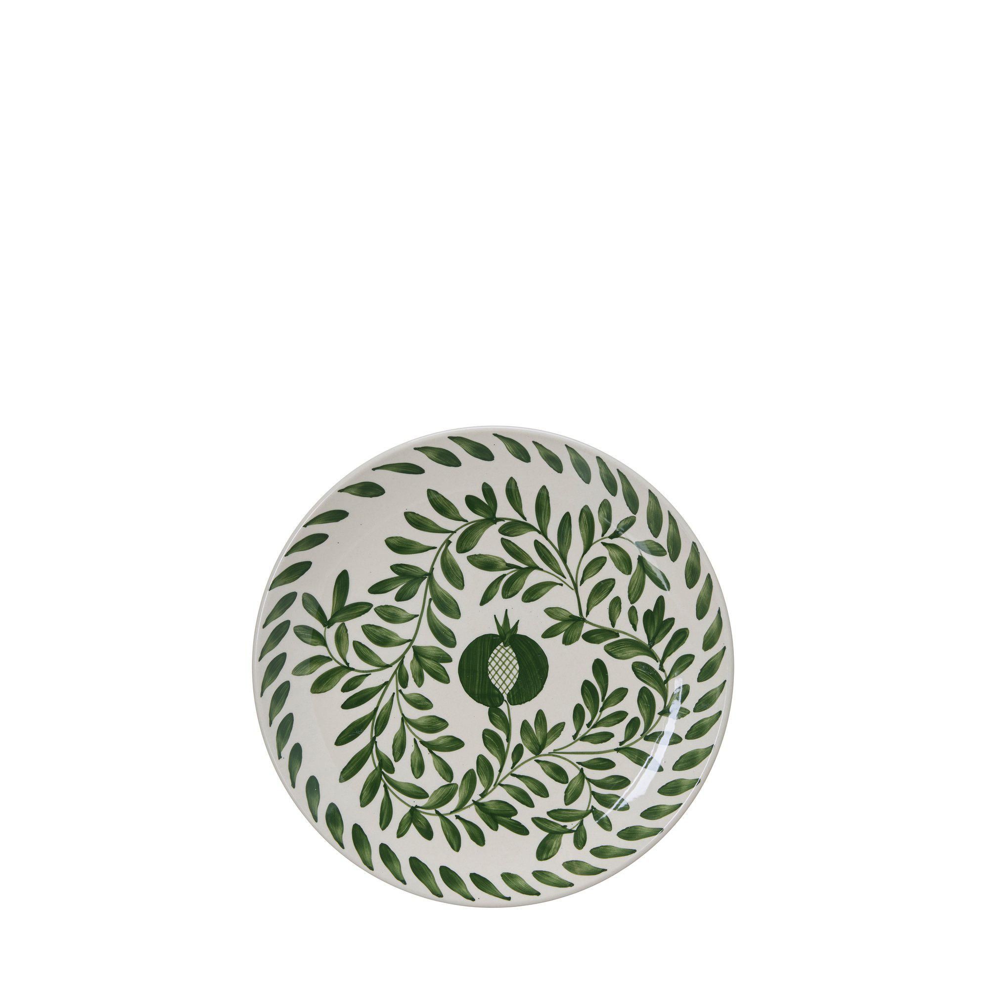 MATILDA Plate White/Green - White/Green - 28x3cm
