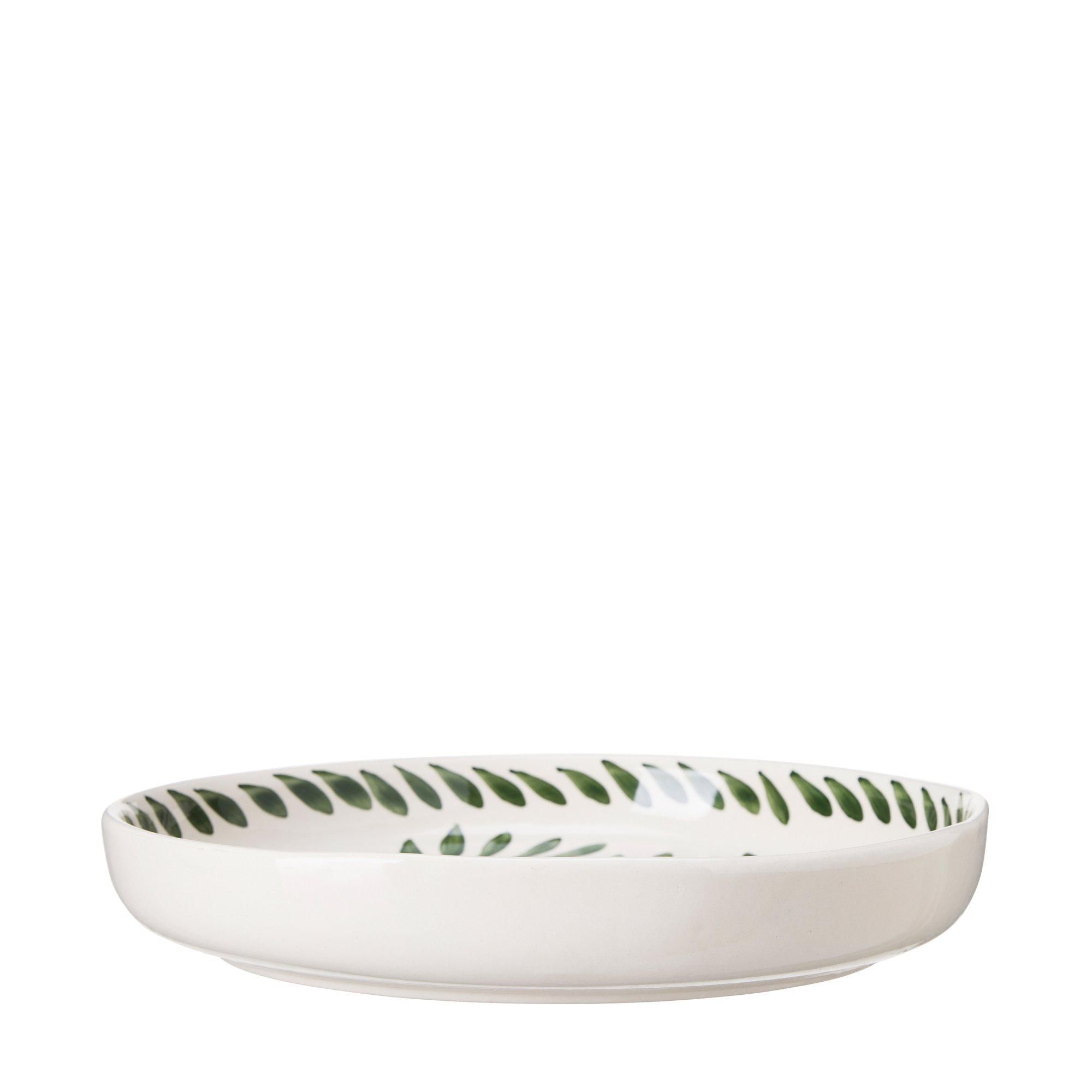 MATILDA Plate White/Grön - White/Grön - 34x6cm