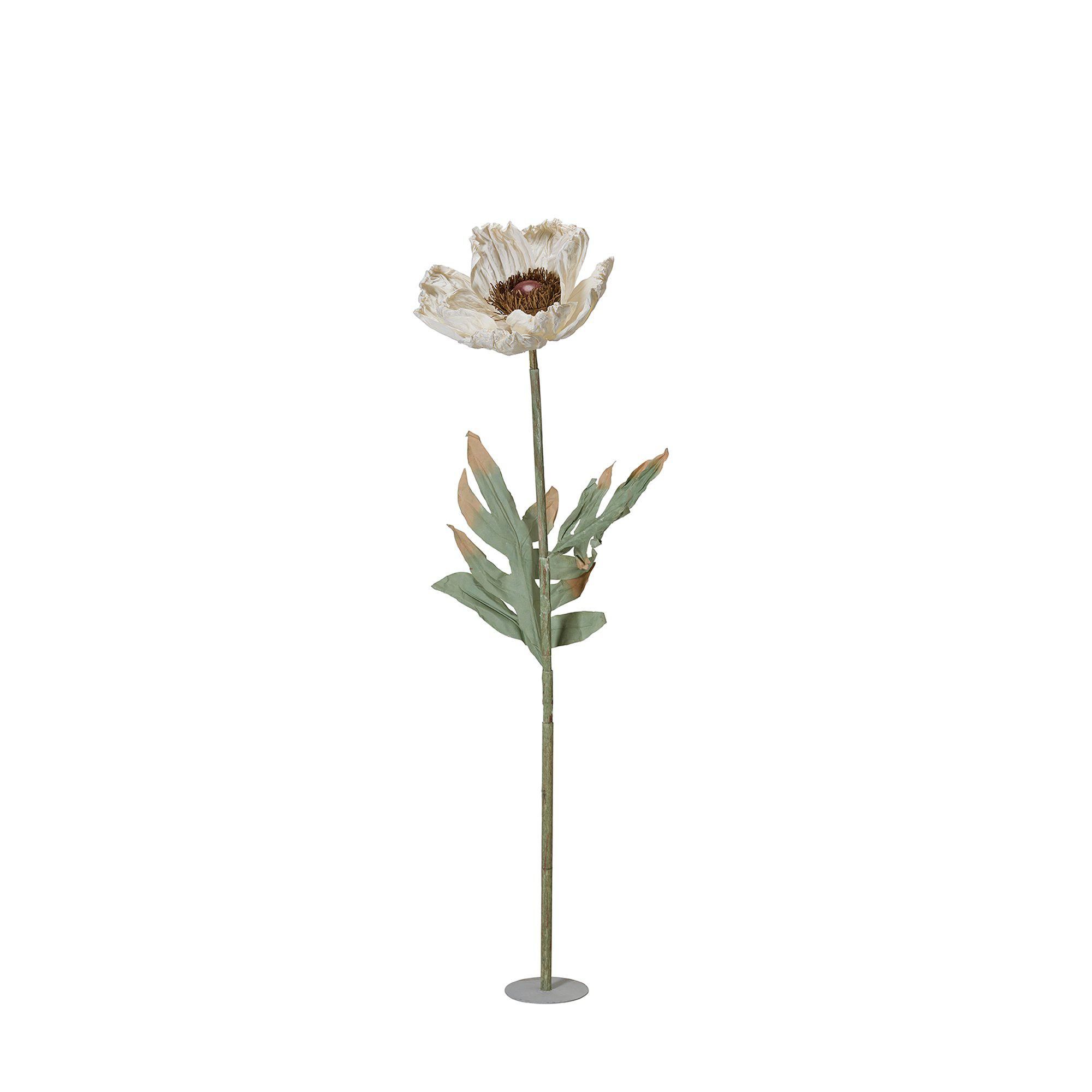 POPPY Flower White - White - 40x140cm