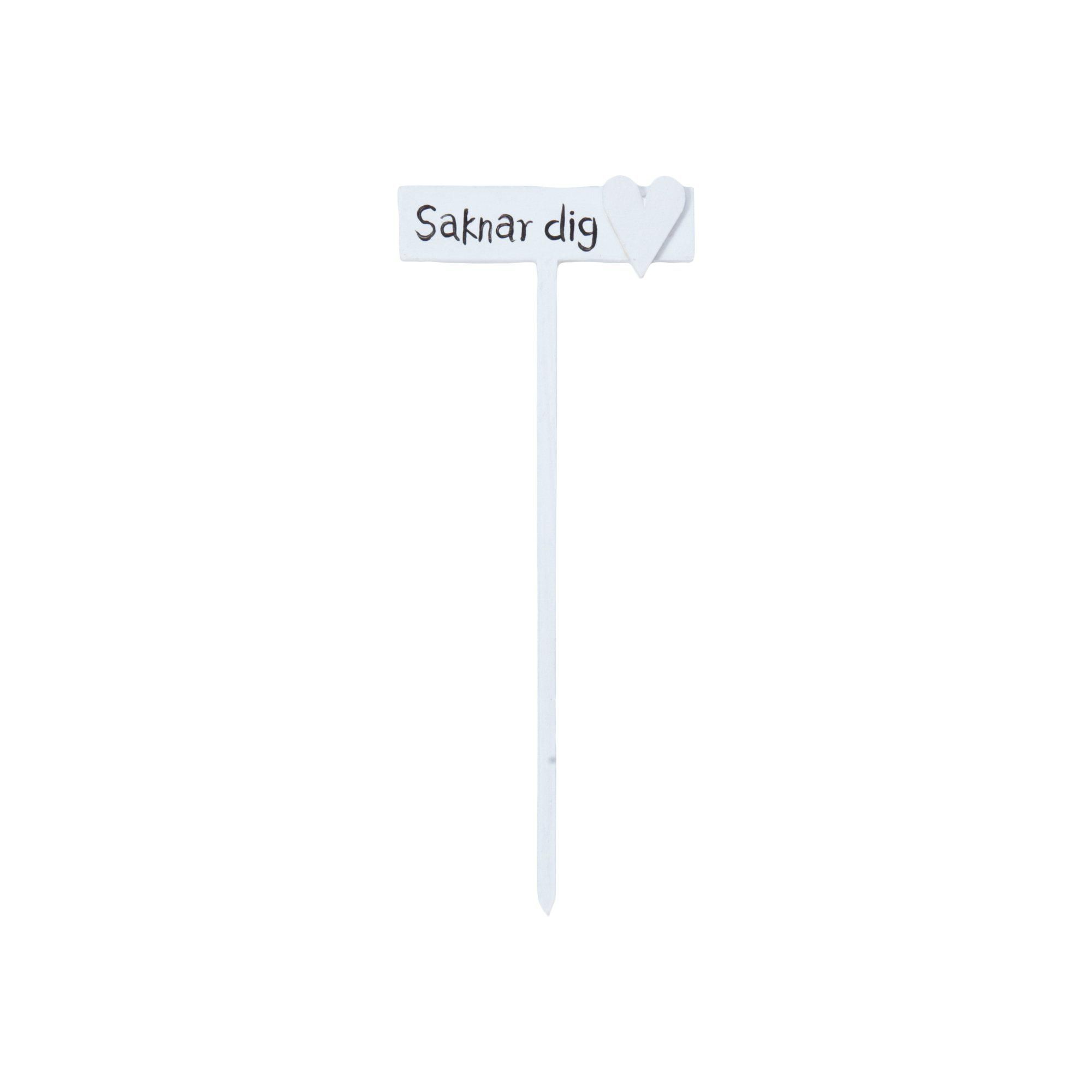 STICKS Saknar Dig Vit - Vit - 20cm