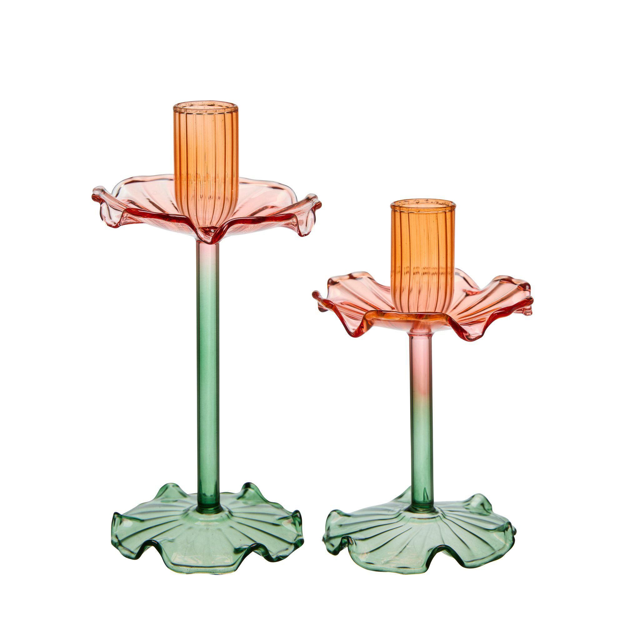 LEONORA Candle holder S/2 Mixed - Mixed - 9x19 9x15cm