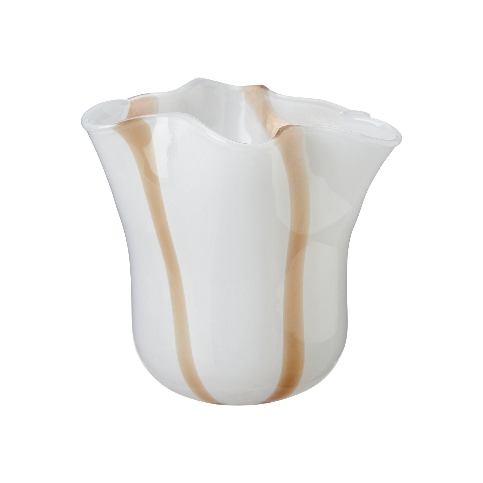 NILEA Vase White/Beige - White/Beige - 23x18cm