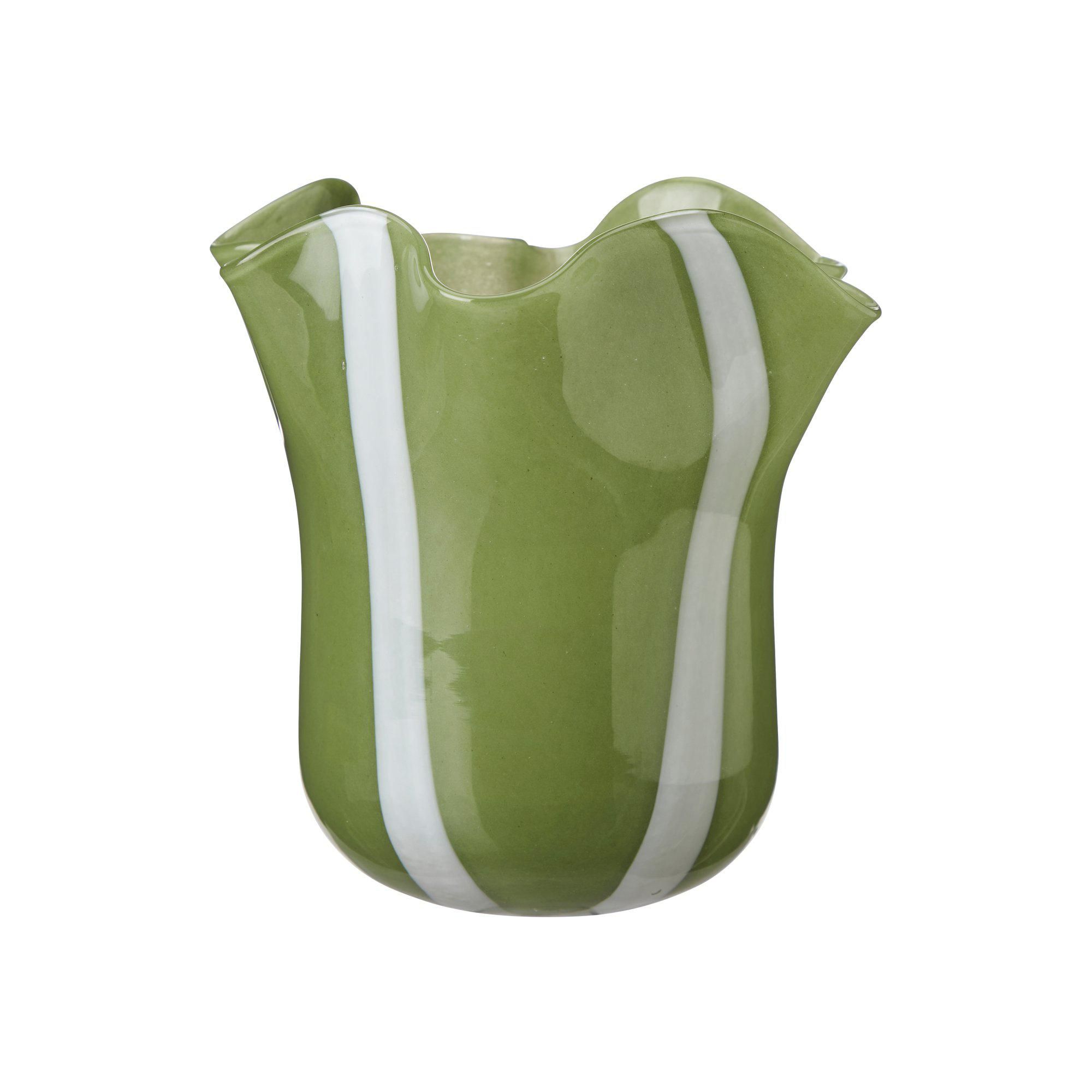 NILEA Vas rand Vit/Grön - Vit/Grön - 23x18cm