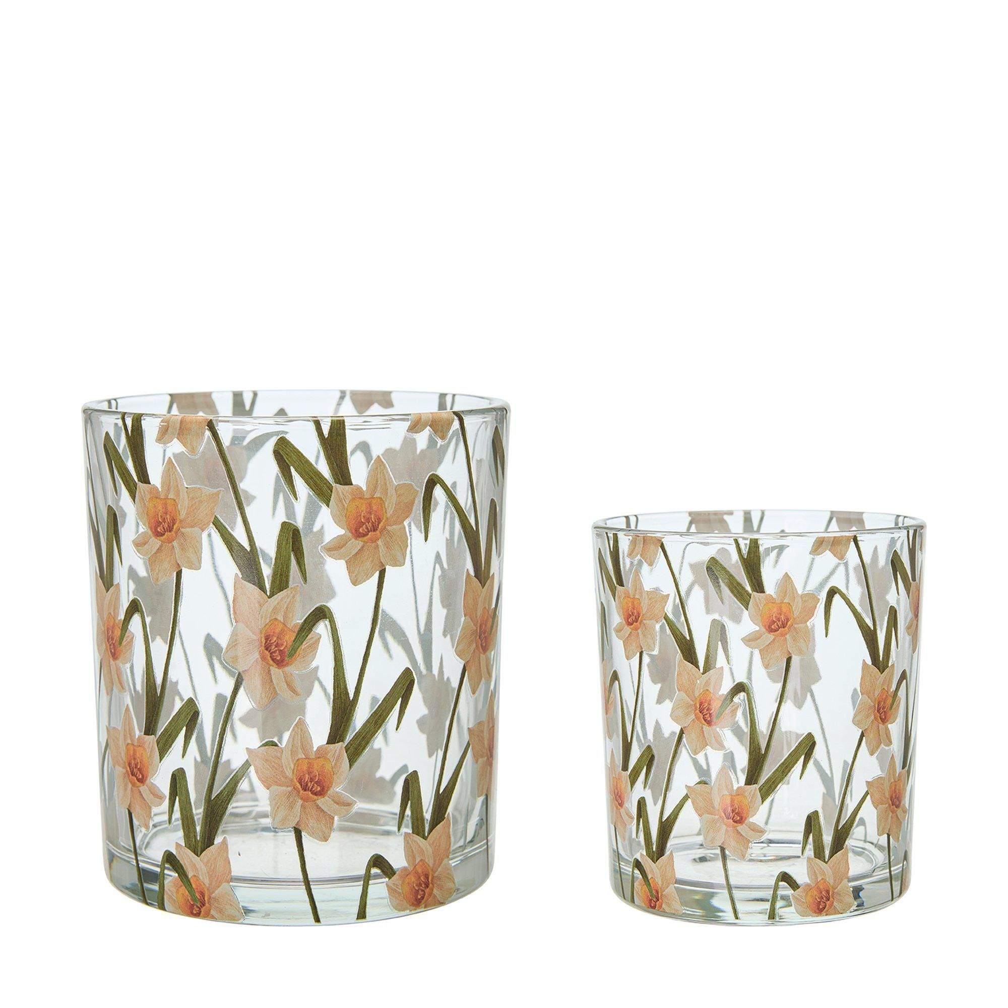 LOVA Candle holder/Pot S/2 Clear/Multi Color - Clear/Multi Color - 11x13 9x10cm