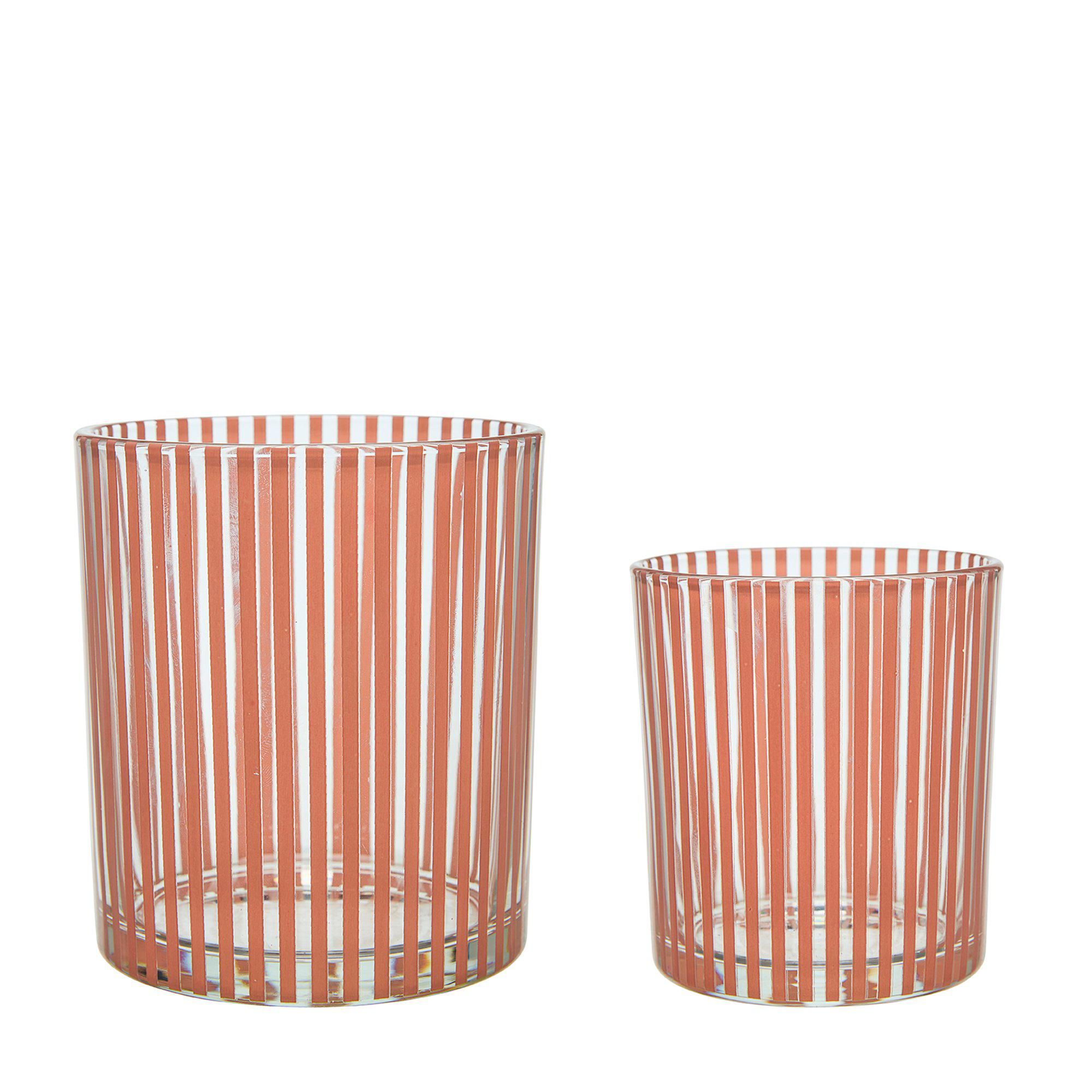ILSE Lantern/Pot S/2 Clear/Peach - Clear/Peach - 11x13 9x10cm