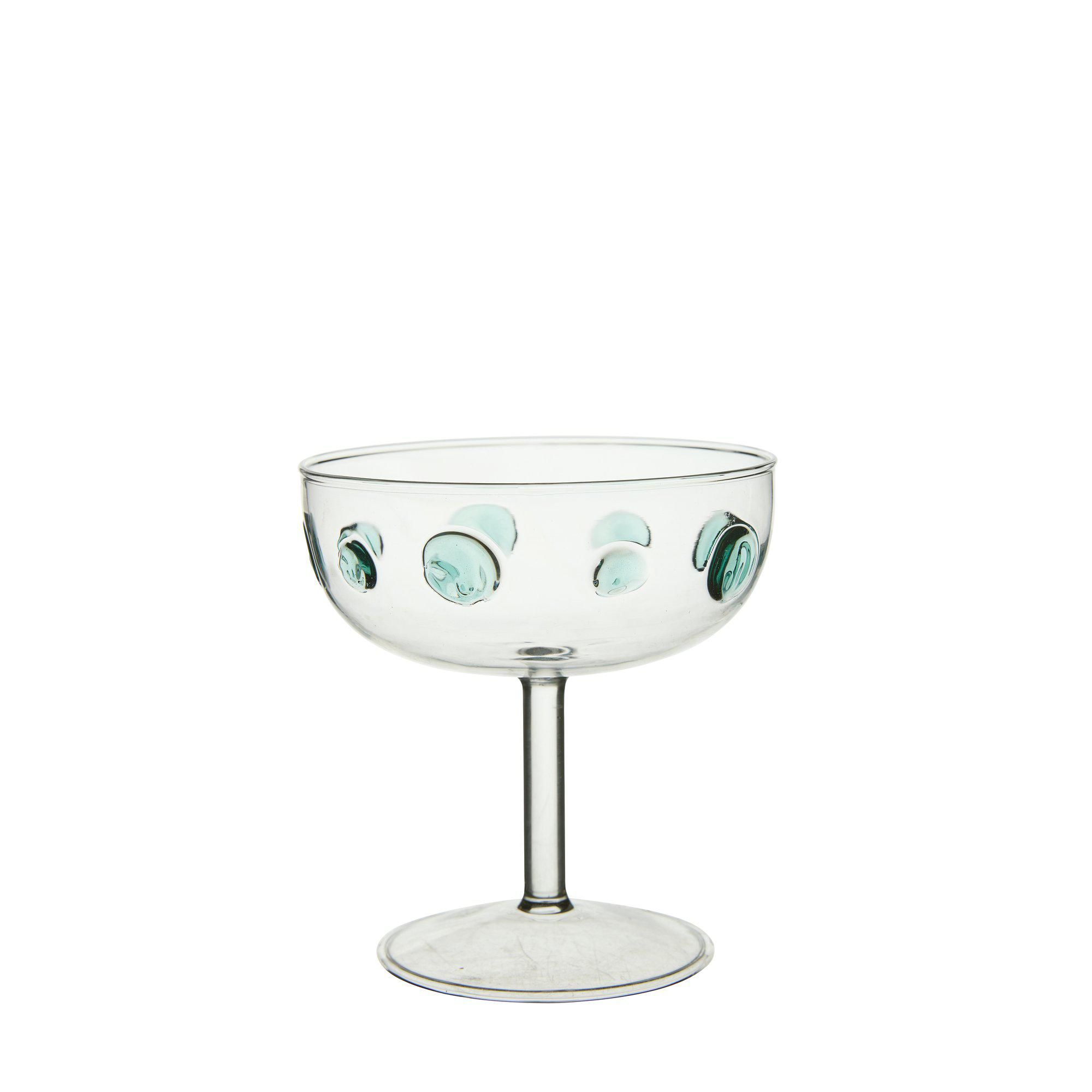 CLEO Coupe glass Clear/Blue - Clear/Blue - 11x13cm