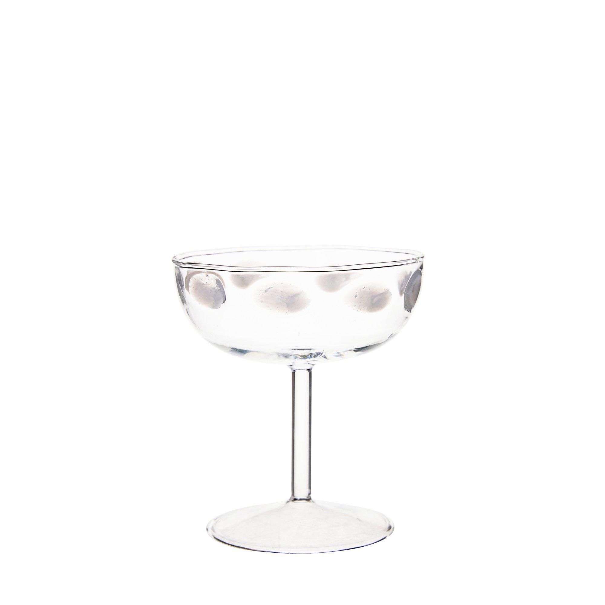 CLEO Coupe glass Clear/White - Clear/White - 11x13cm