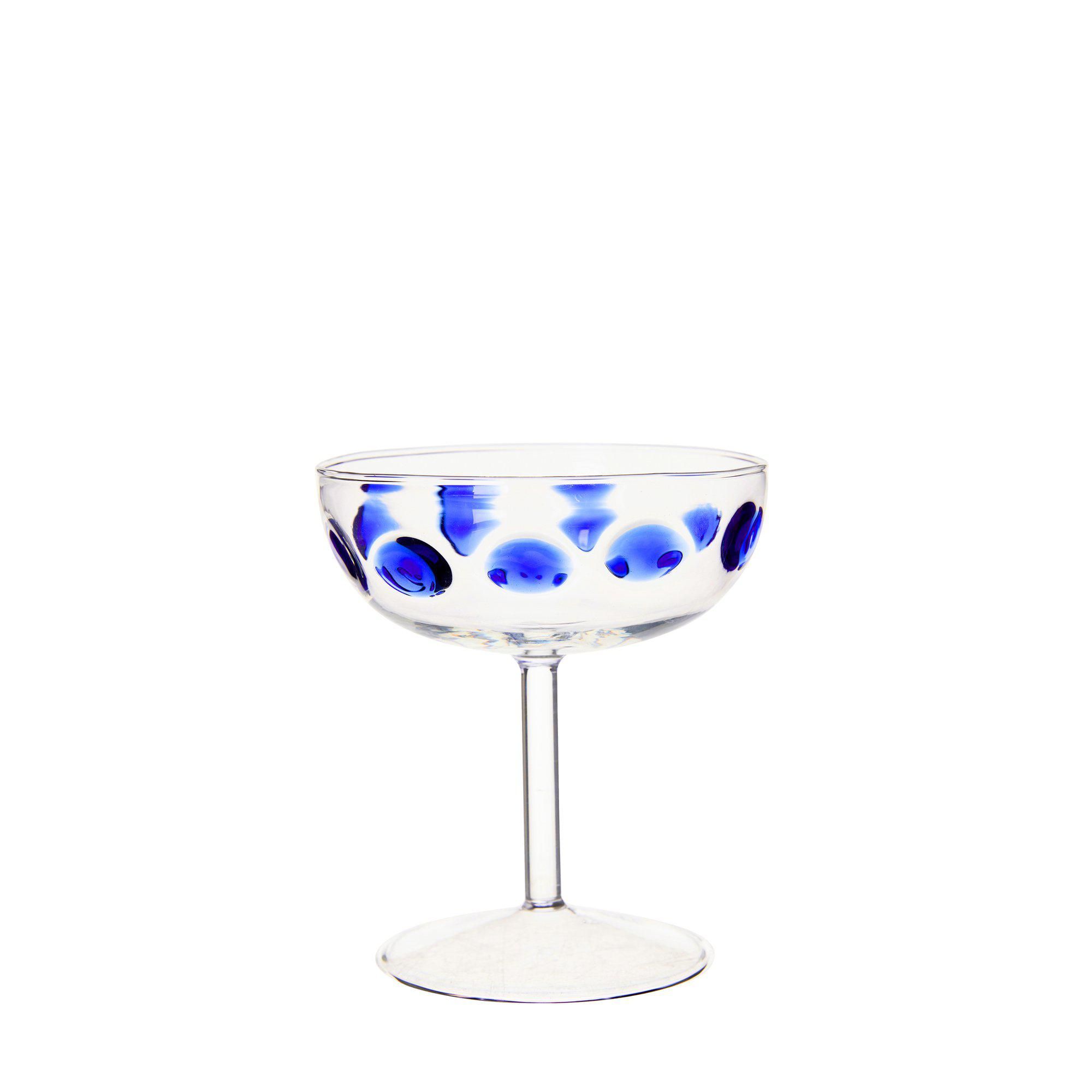 CLEO Coupe glass Clear/Blue - Clear/Blue - 11x13cm