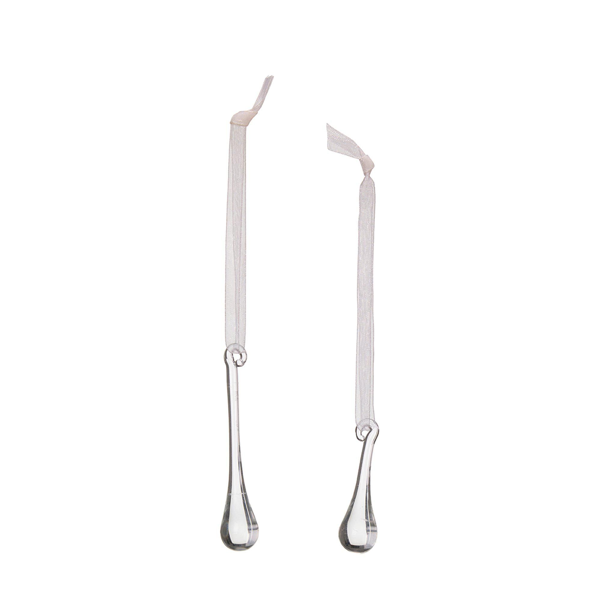 DROP Ornament S/2 Clear - Clear - 2x8, 2x5cm