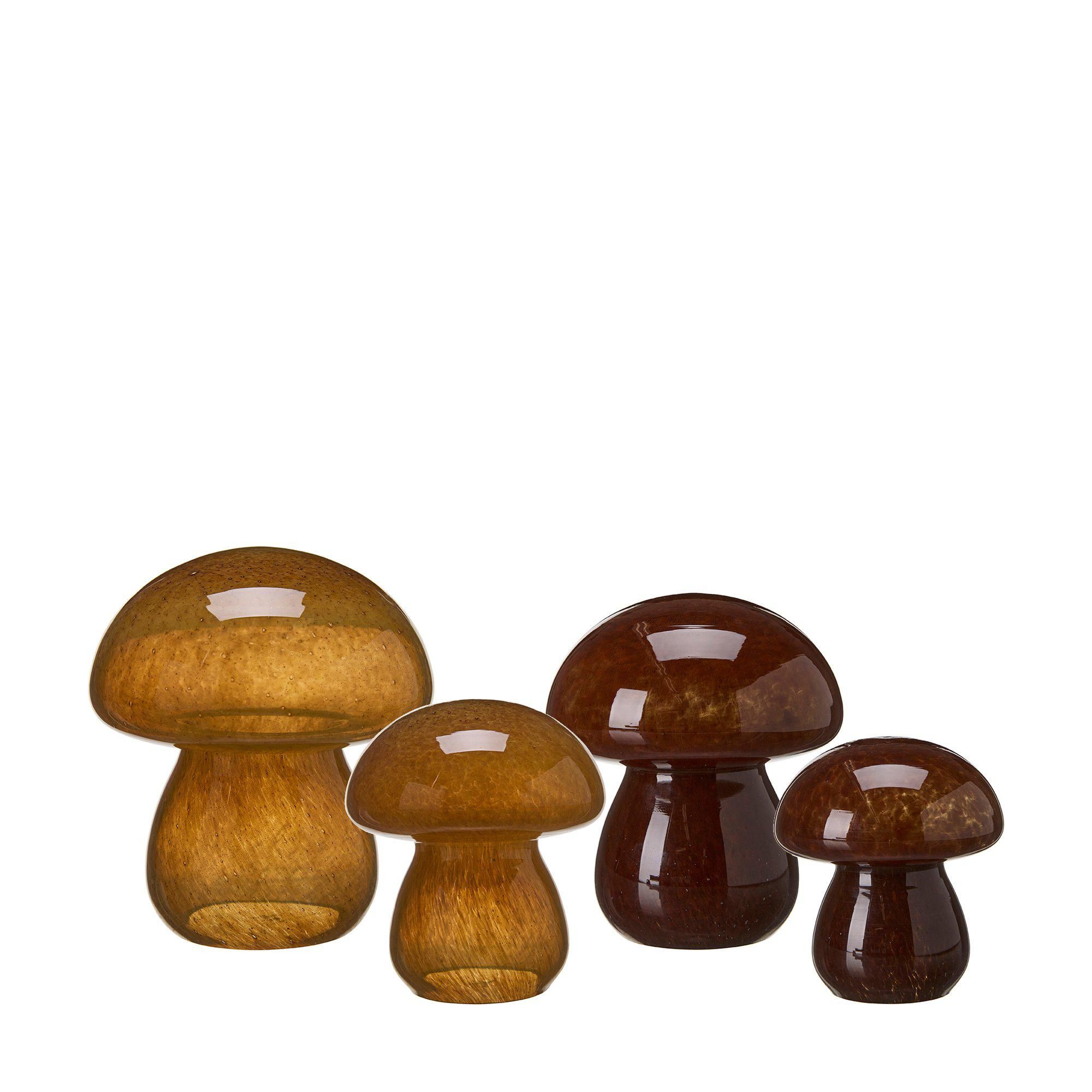MUSHROOM S/2 Mix Amber, Brown - Amber, Brown - 12x13, 9x10cm
