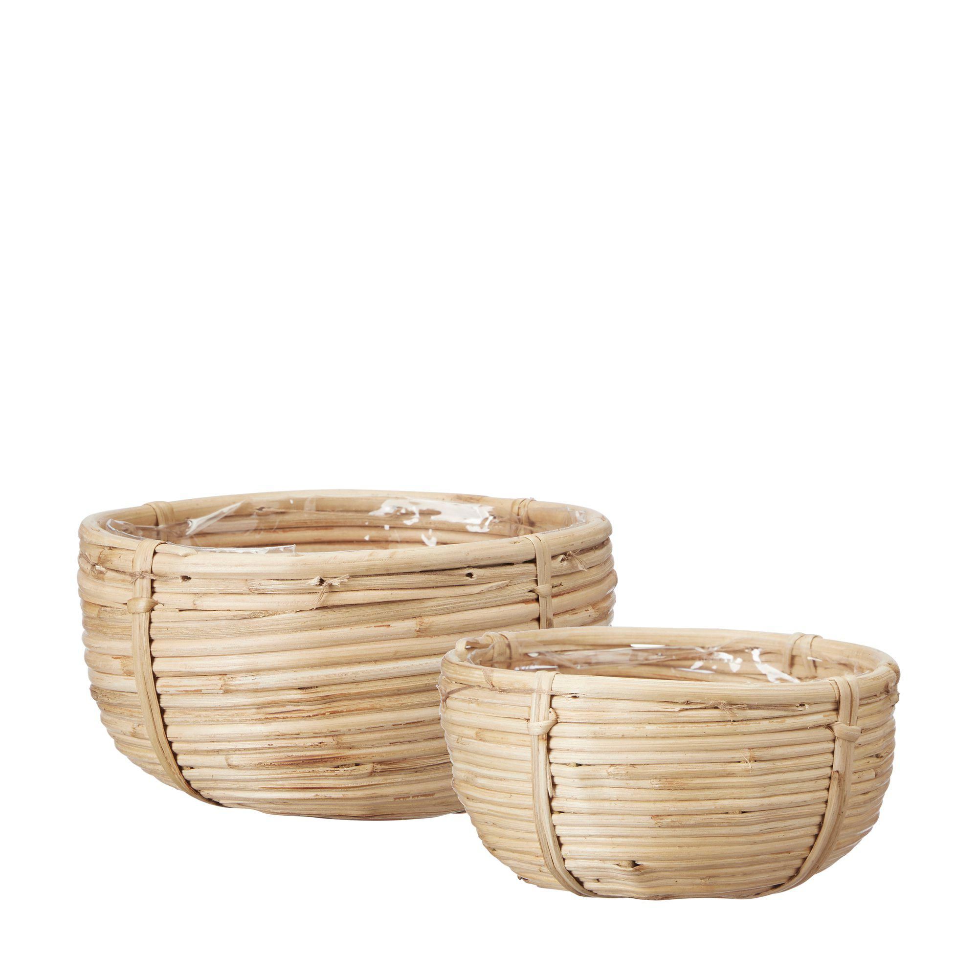 BODIL Planter S/2 Natural - Natural - 18x9 15x8cm