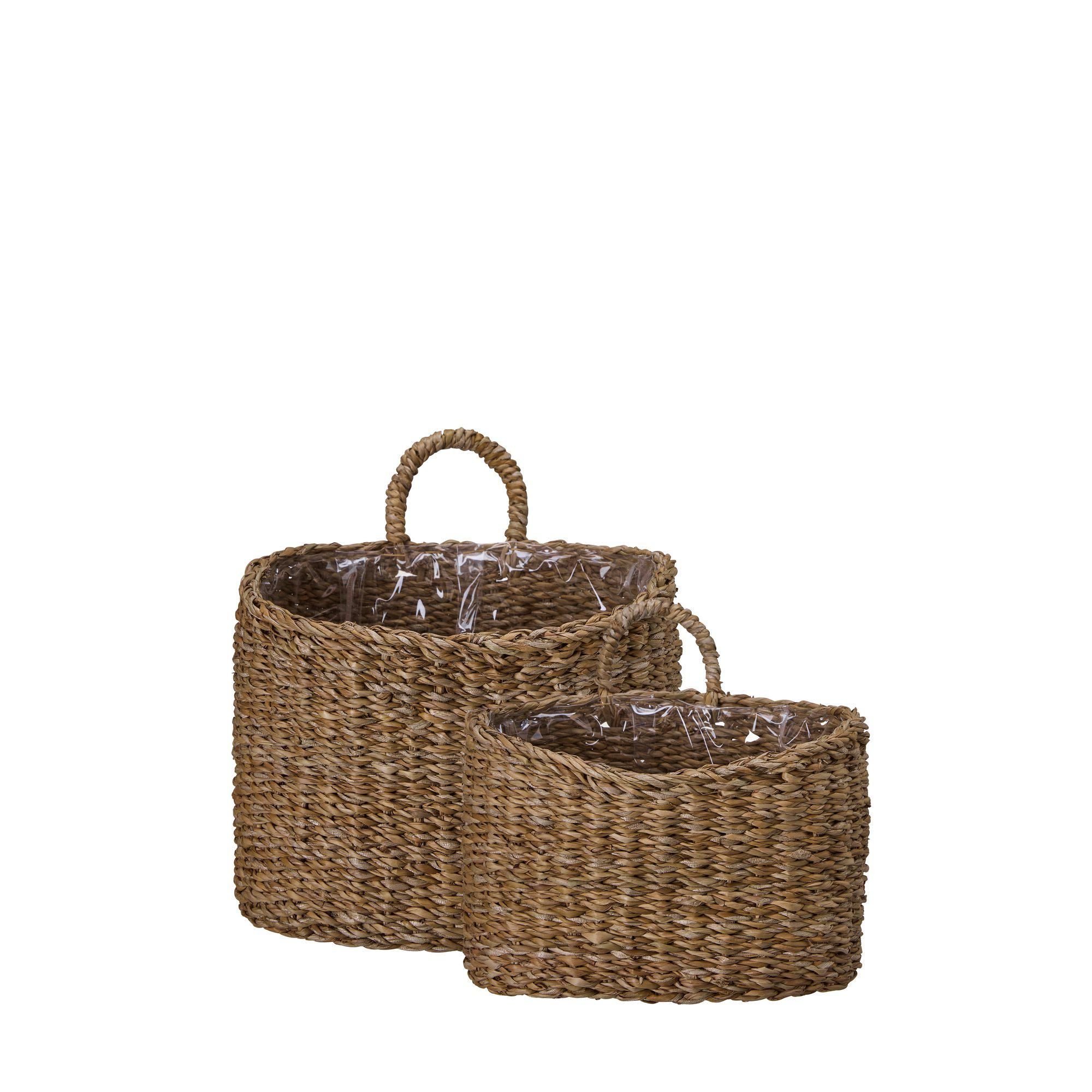 ELLE Wall planter S/2 Natural - Natural - 26x19x21 + 8