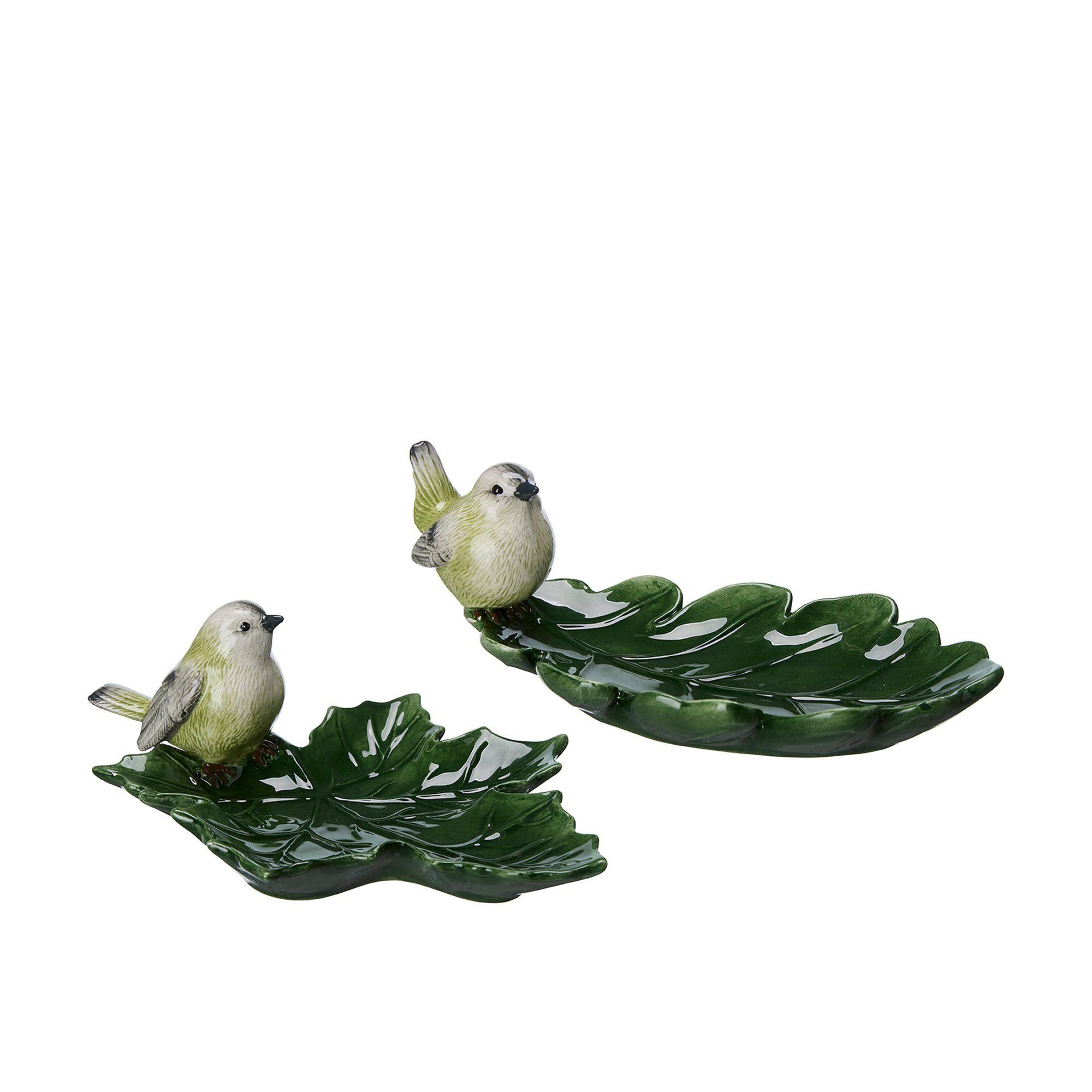 BIRD on Leaf Mix Green - Green - 21x16x7, 22x11x8cm