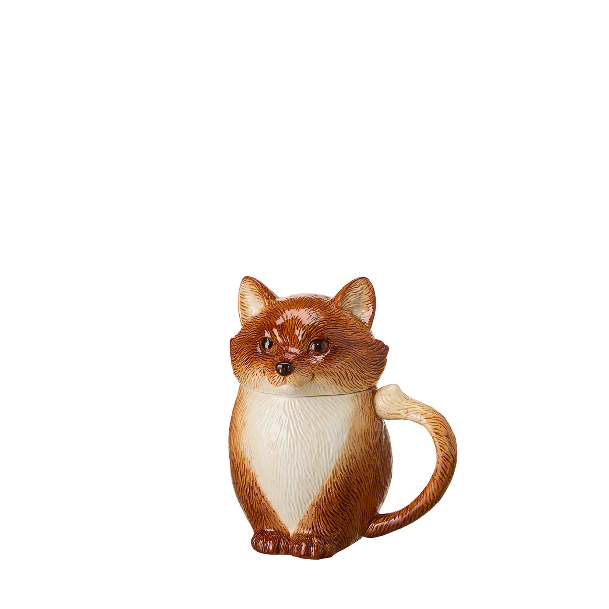 FOX Mug/Jar Brown Melange - Brown Melange - 14x11x16cm