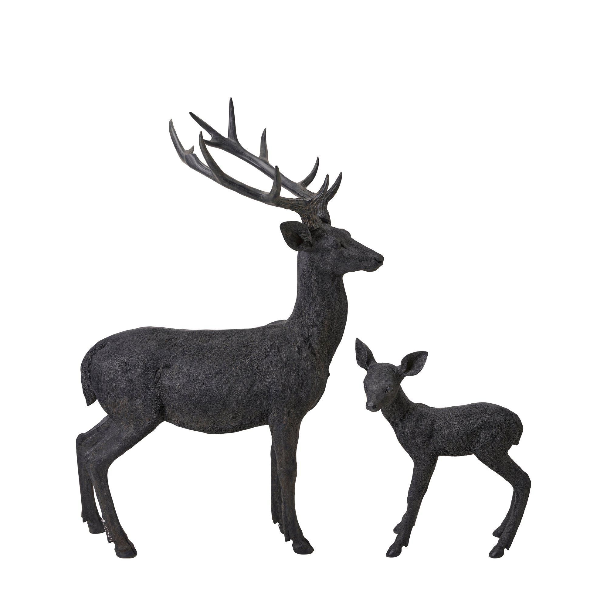 DEER S/2 Black - Black - 68x53x99 39x20x48cm