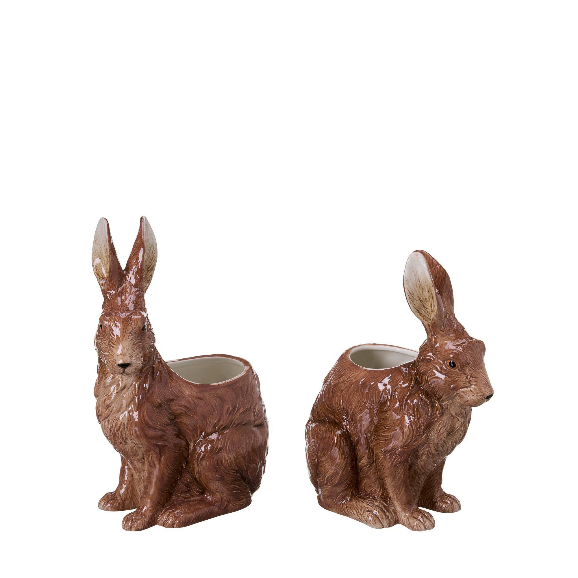 RABBIT Vase Mix Brown - Brown - 16x11x24 18x11x22cm