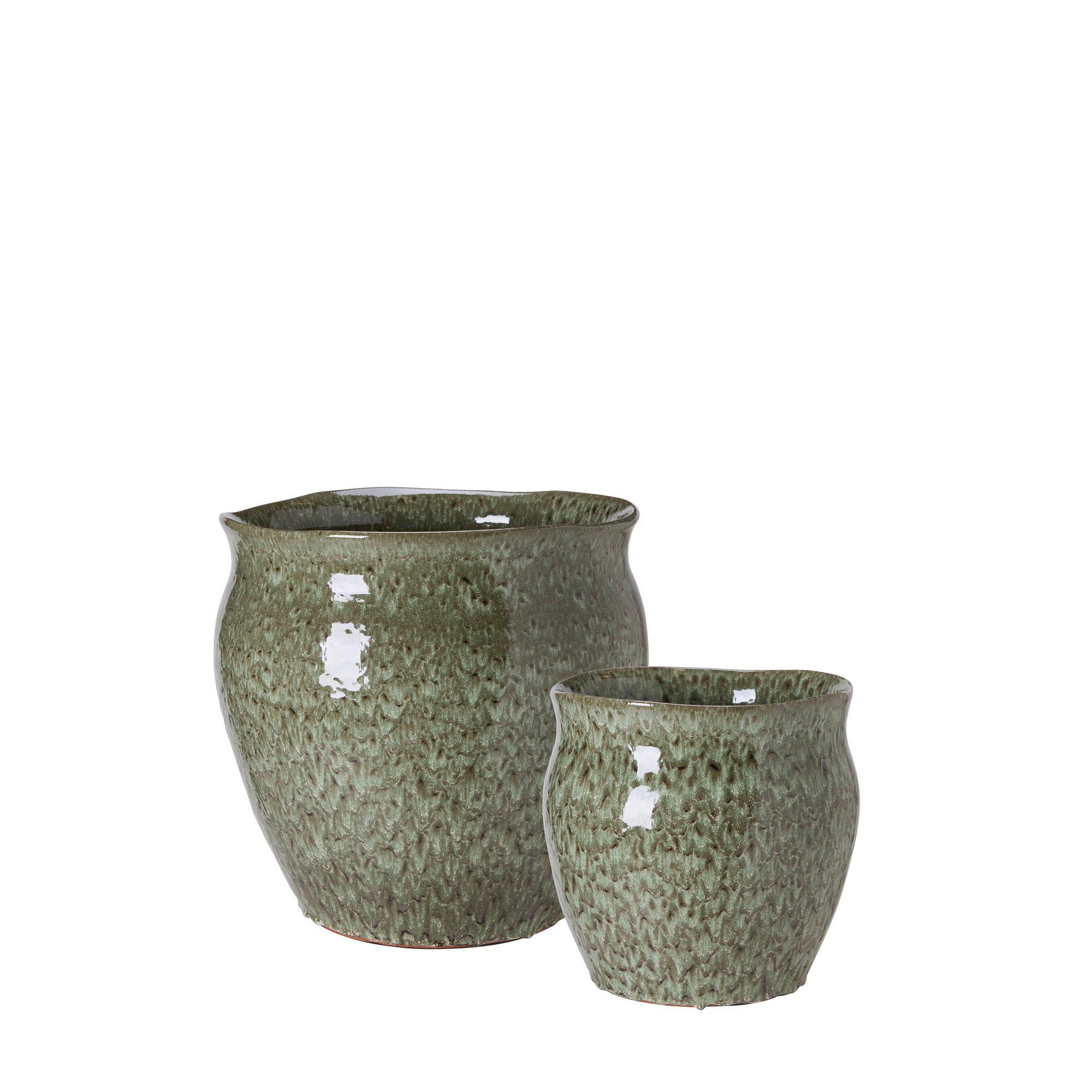 MONIKA Pot S/2 Green Melange - Green Melange - 36x36 27x27cm