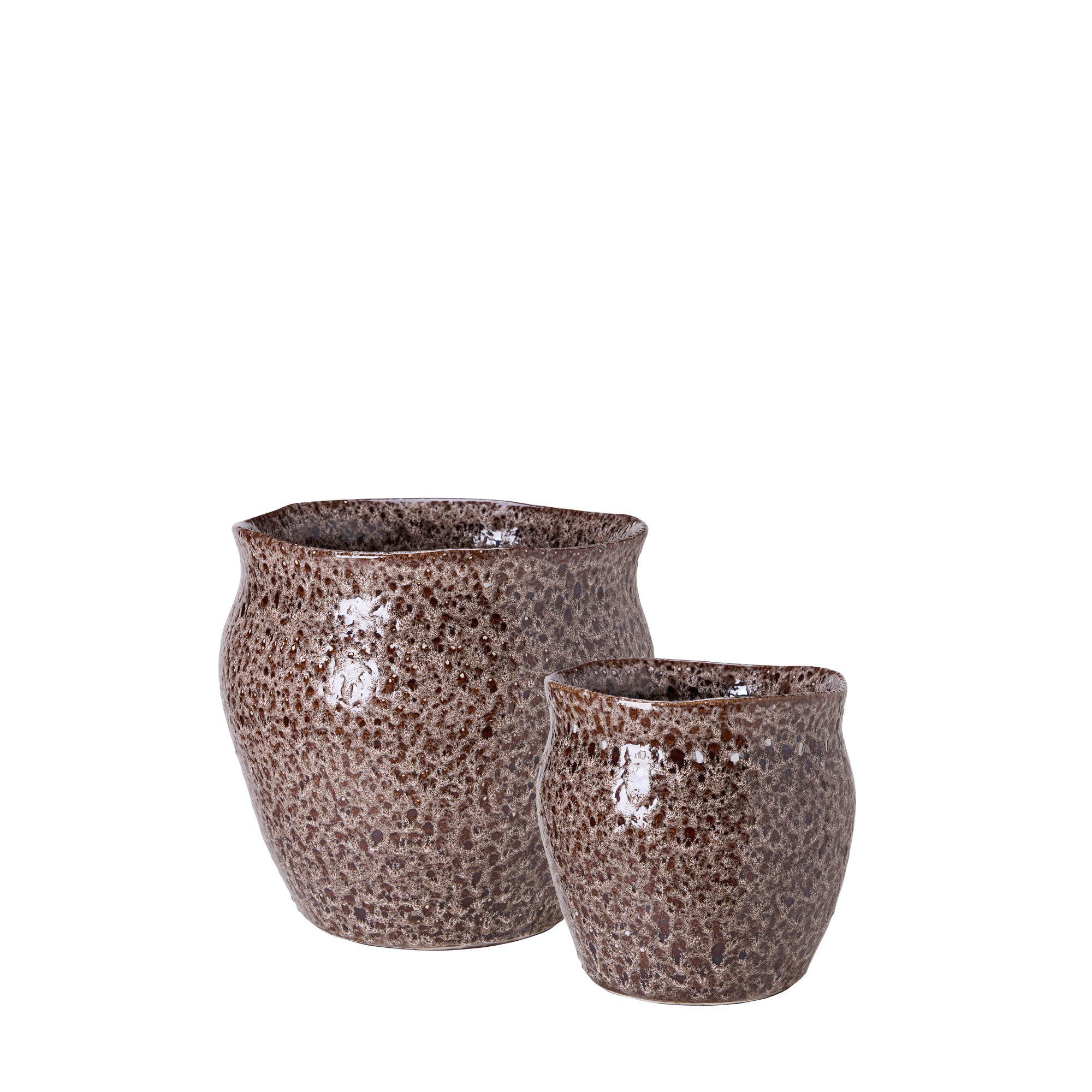 MONIKA Pot S/2 Brown Melange - Brown Melange - 36x36 27x27cm