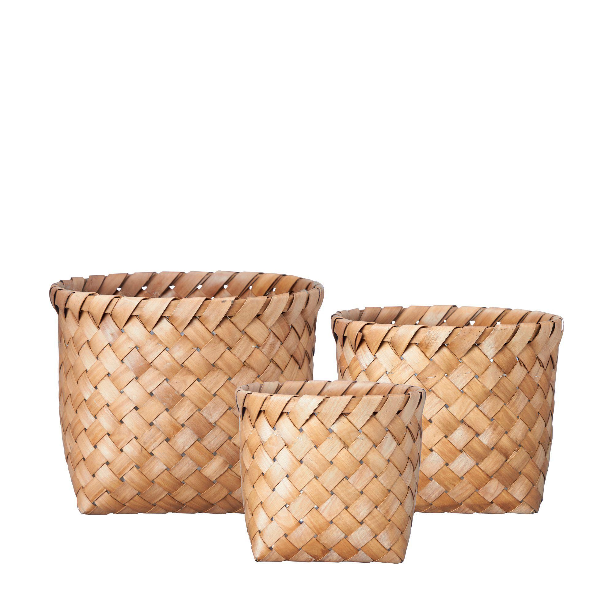 NILA Basket S/3 Natural - Natural - 38x30 32x26 26x22cm