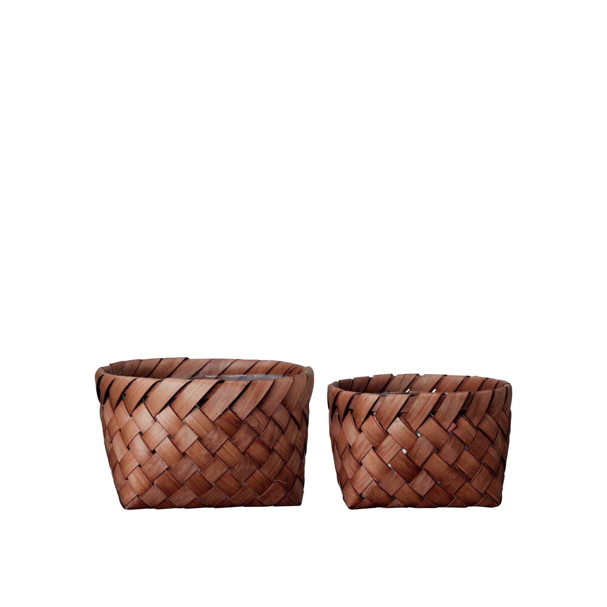 NILA Basket S/2 Dark natural - Dark natural - 29x18 25x16cm