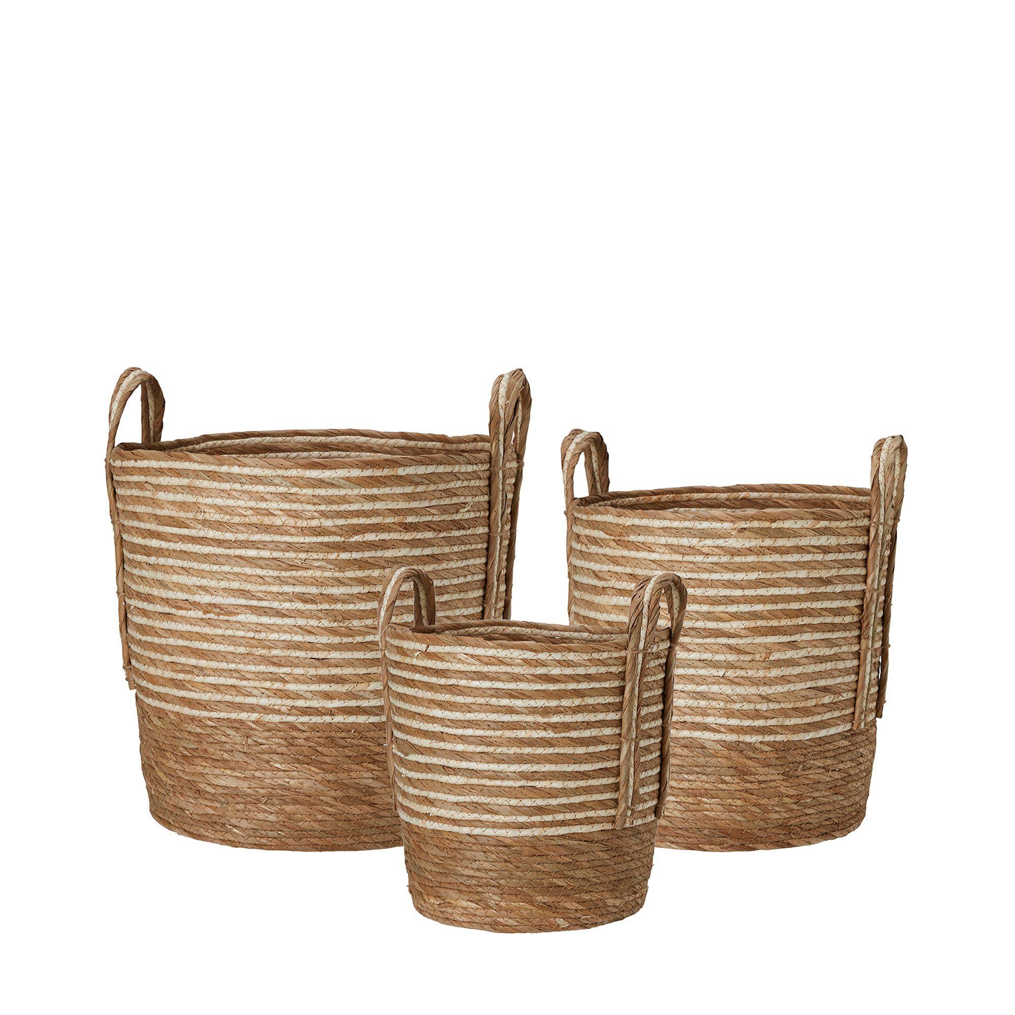 CONNIE Basket S/3 Natural - Natural - 40x40 35x35 30x30cm