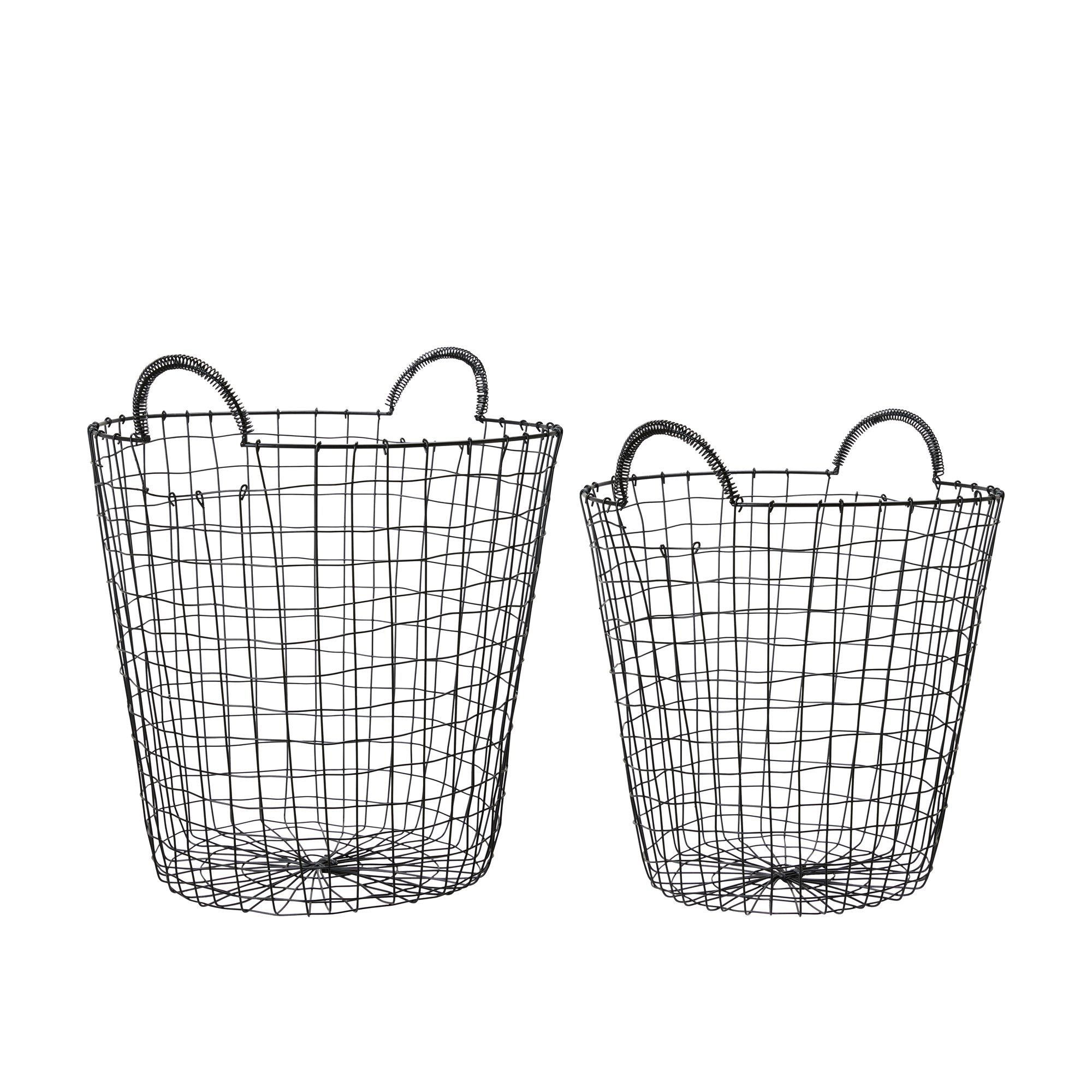 AMARLIN Basket S/2 Black - Black - 49x50+9, 43x44+8cm