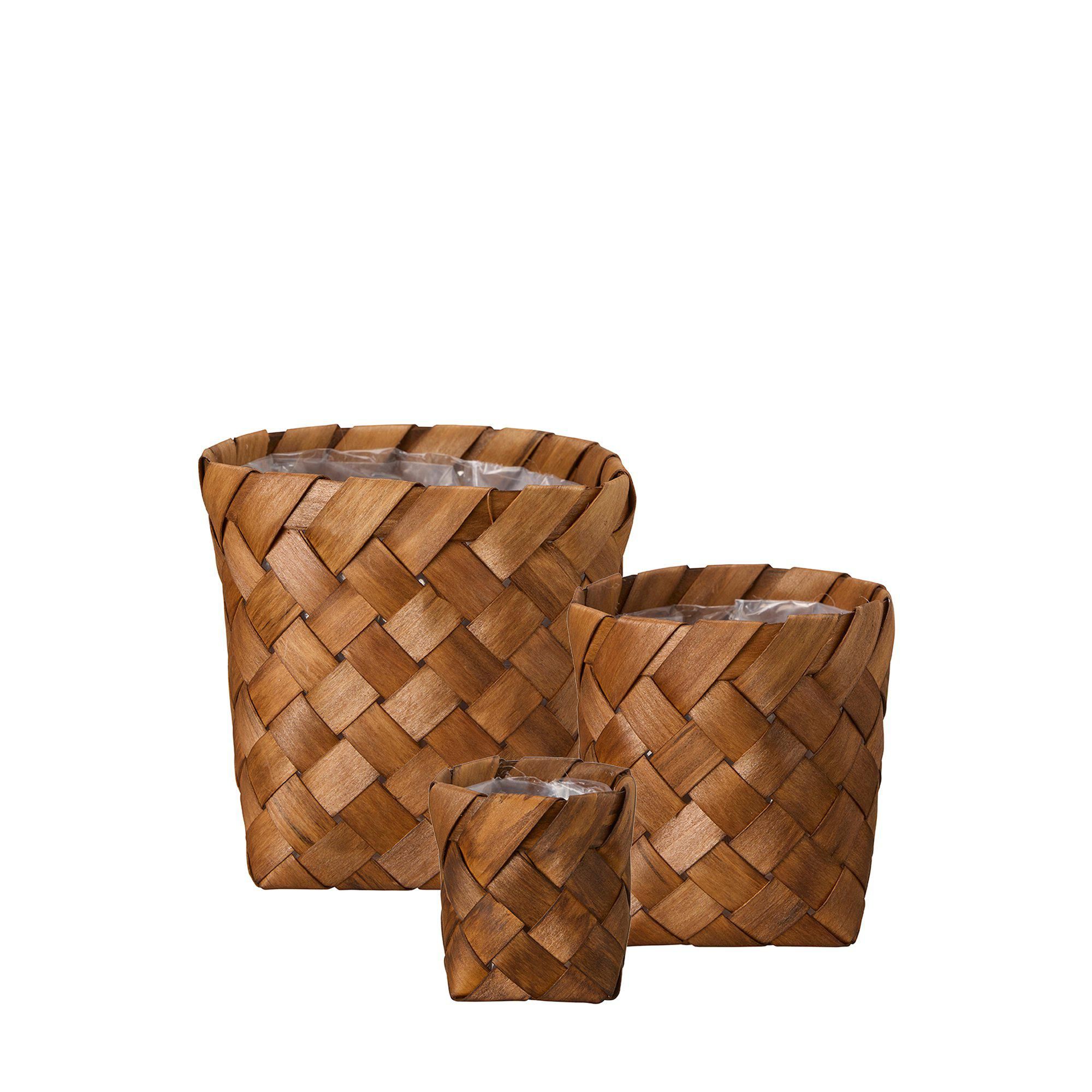 NILA Kruka 3/S Mörk natur - Mörk natur - 17x17, 13x13, 8x10cm