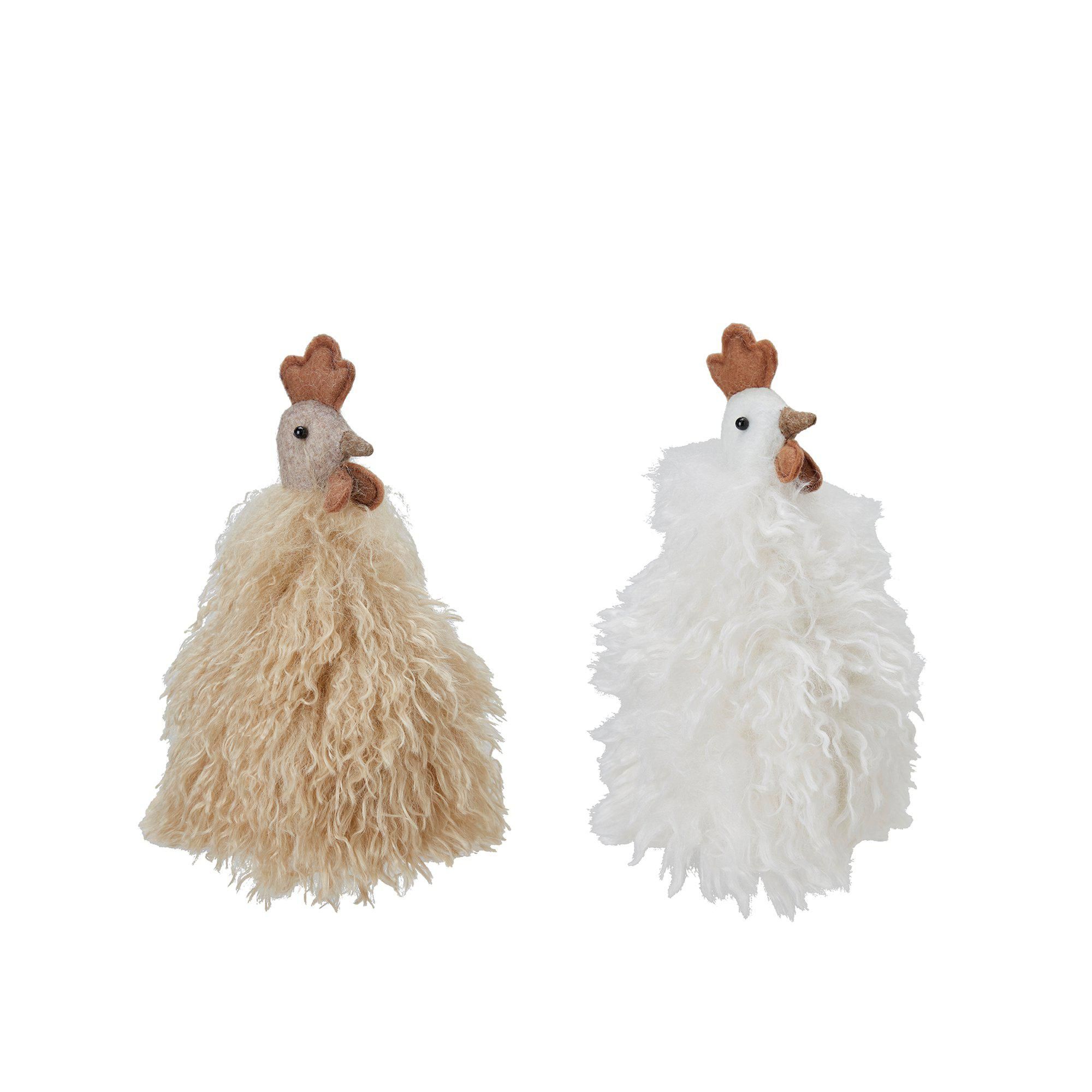 FLUFFY Rooster Mix Beige, White - Beige/White - 10x10x23cm