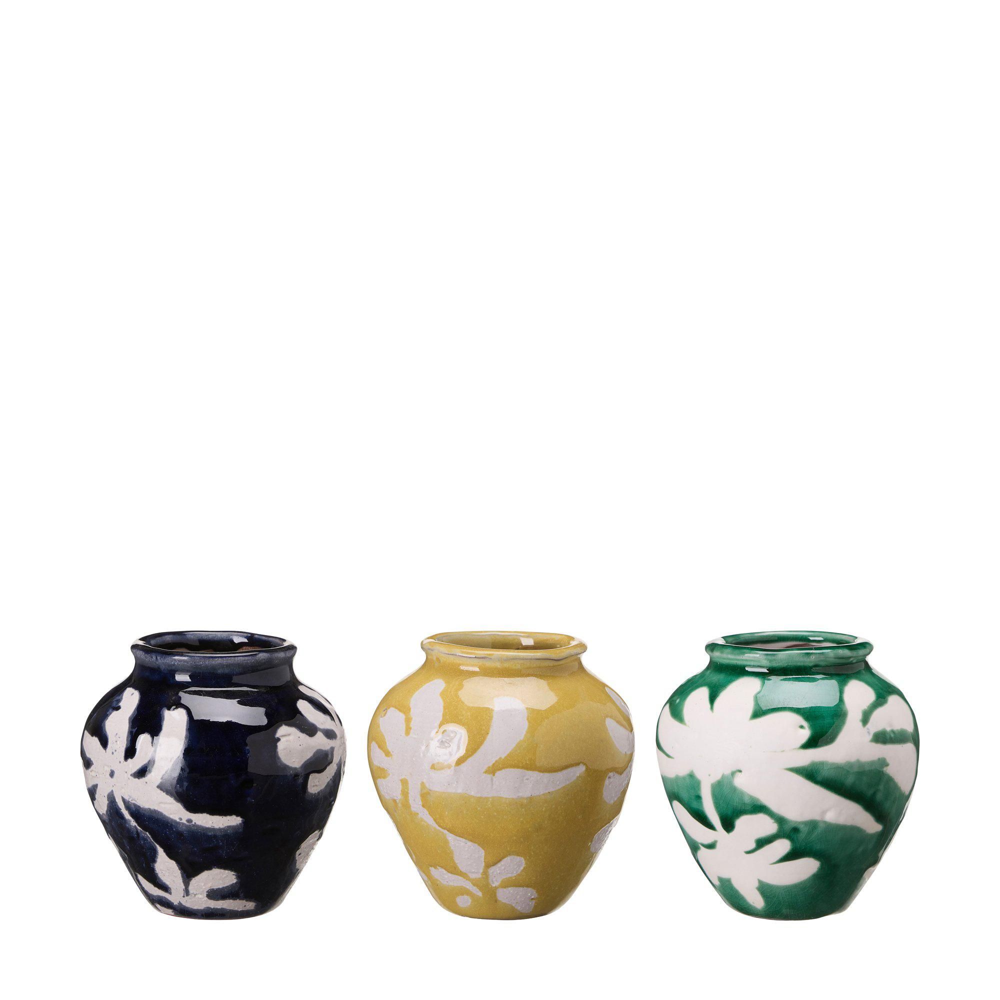 GISELA Vase Mix Yellow, Green, Blue - Yellow, Green, Blue - 10x11cm