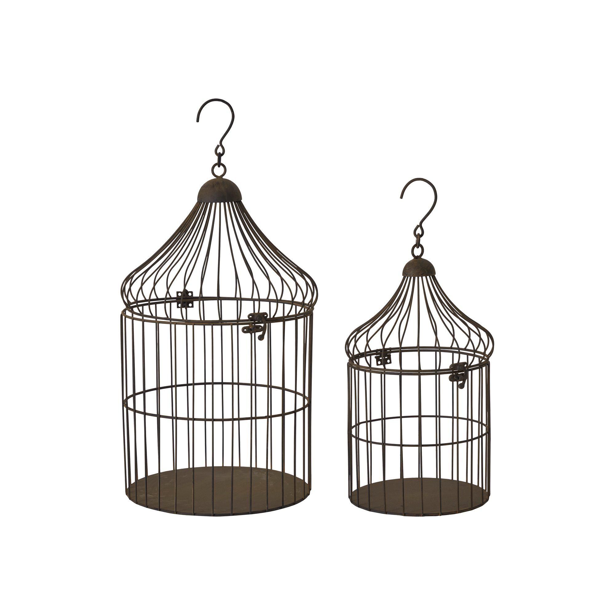 VALERIA Birdcage S/2 Rust brown - Rust brown - 26x45+10, 20x34+10cm