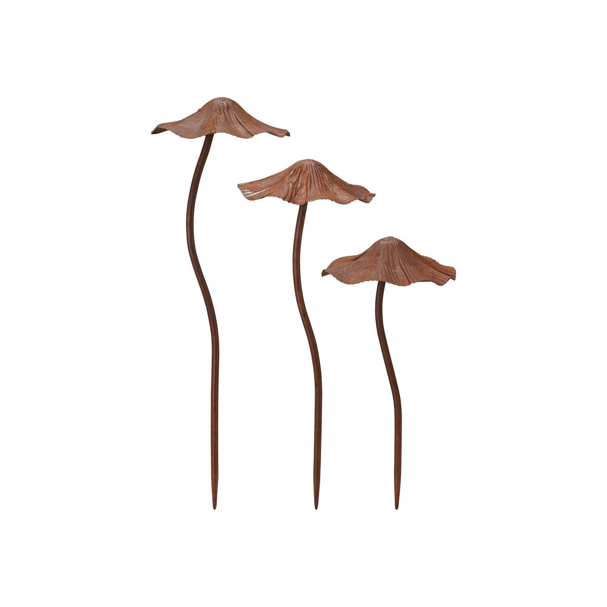 MUSHROOMS S/3 Rust - Rust - 14x44 14x38 14x30cm