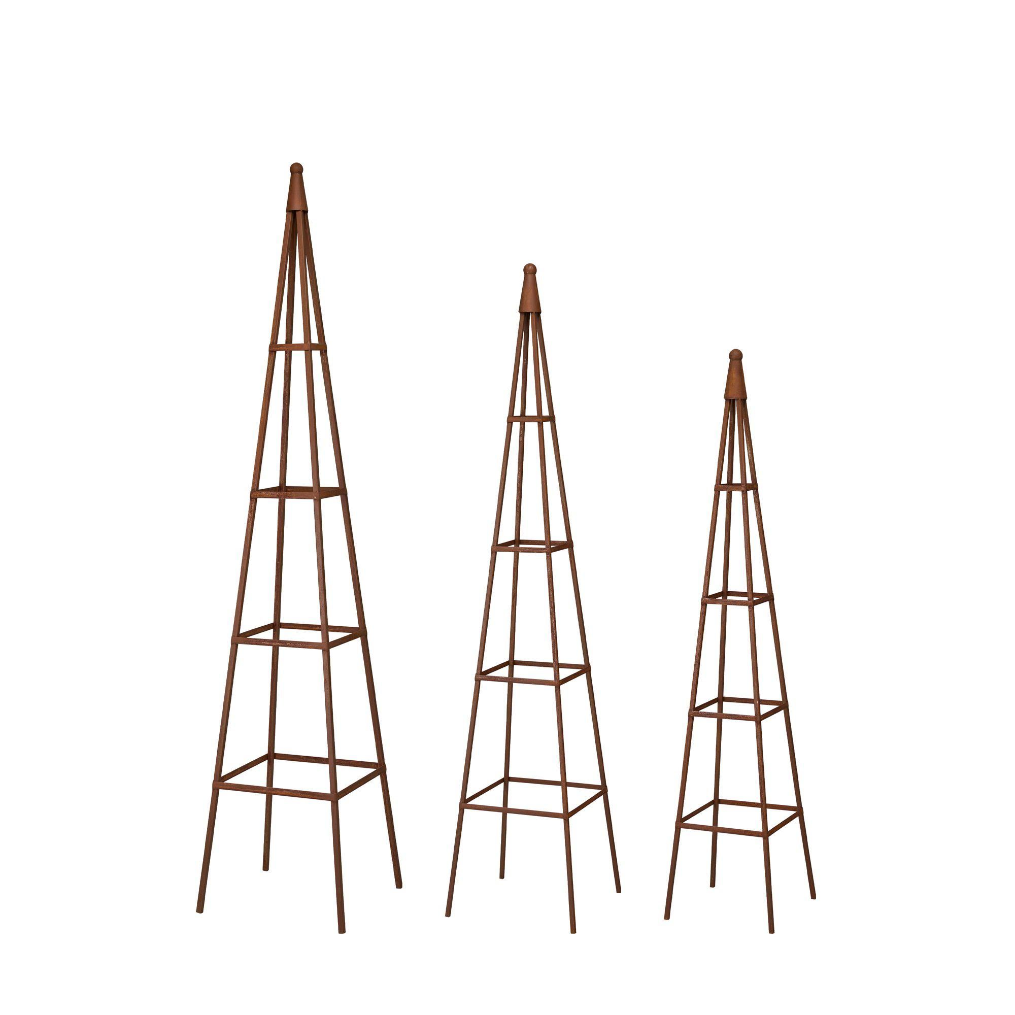CYNTHIA PLANT SUPPORT S/3 Rust - Rust - 33x163 30x141cm