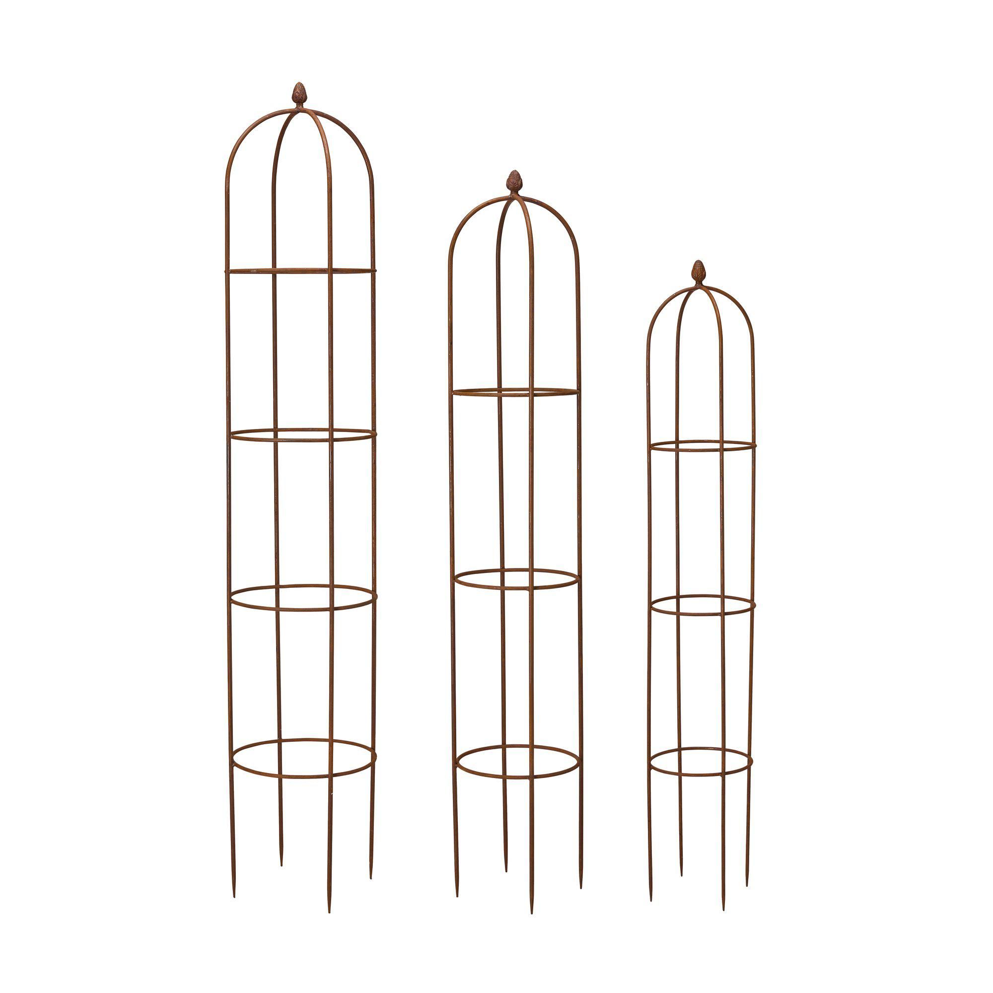 ETHEL PLANT SUPPORT S/3 Rust - Rust - 33x179 28x160cm