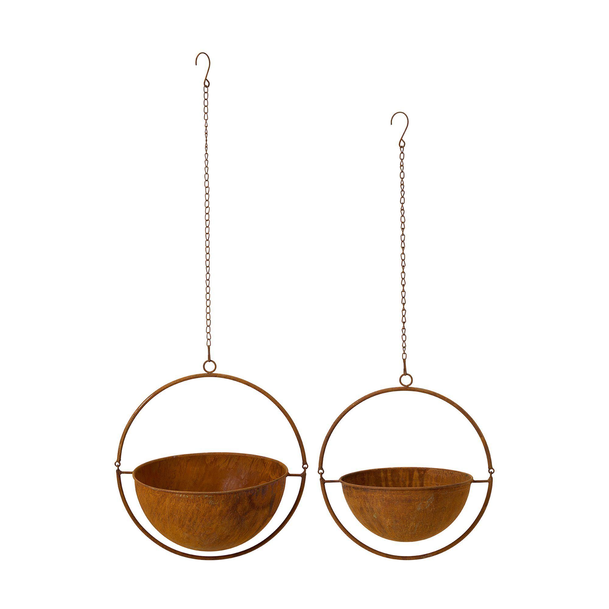 LOVISA Hanging Pot S/2 Rust - Rust - 37x31 33x26 cm